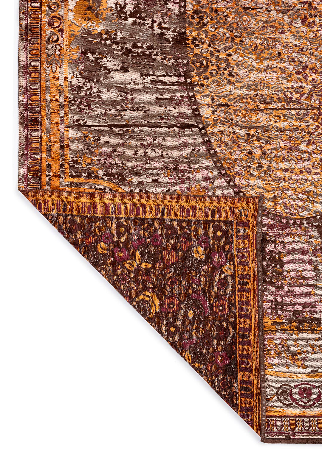 LEGACY CREAM - ORANGE - CHERRY - DARK BROWN RUG - 3
