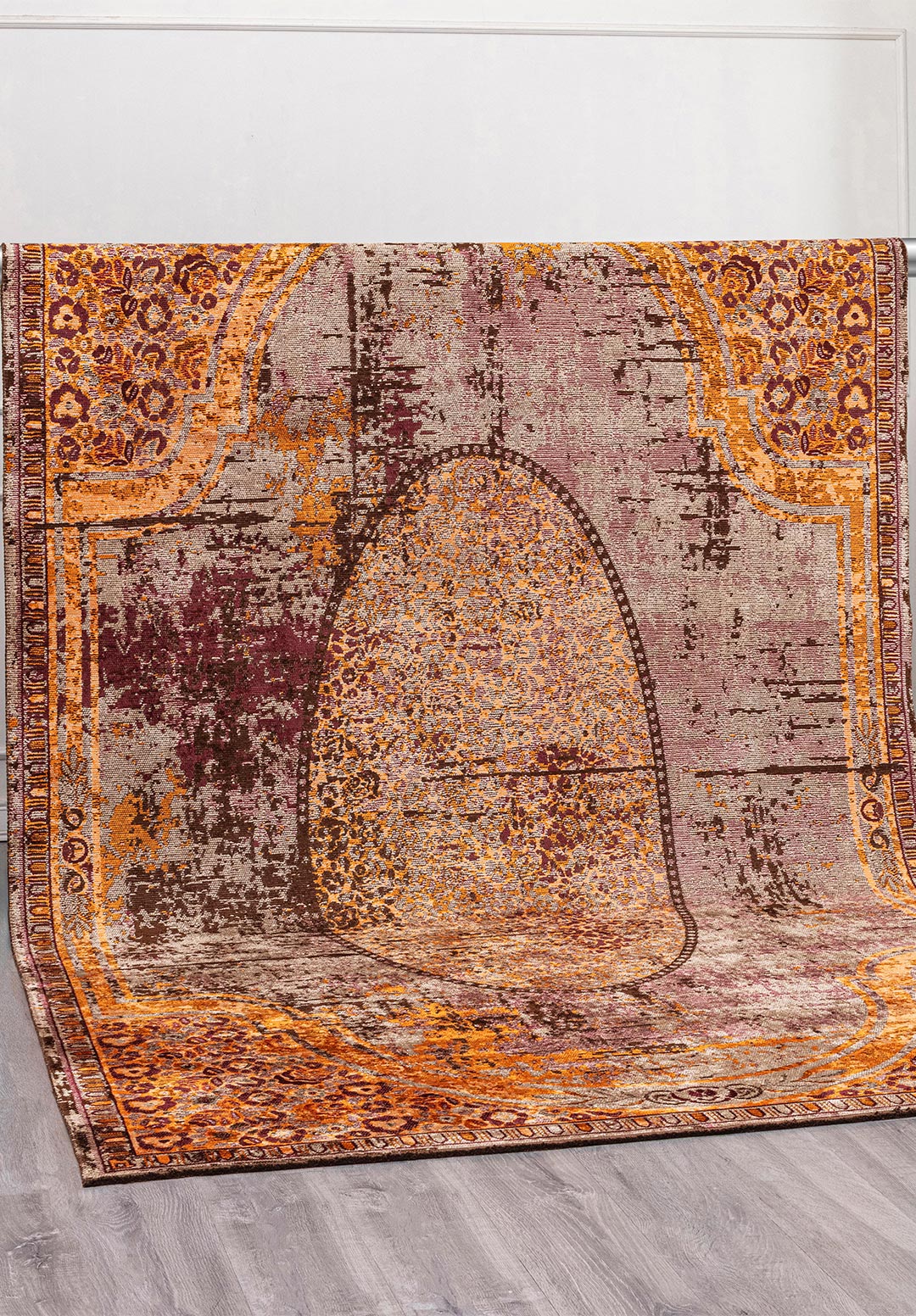 LEGACY CREAM - ORANGE - CHERRY - DARK BROWN RUG - 4