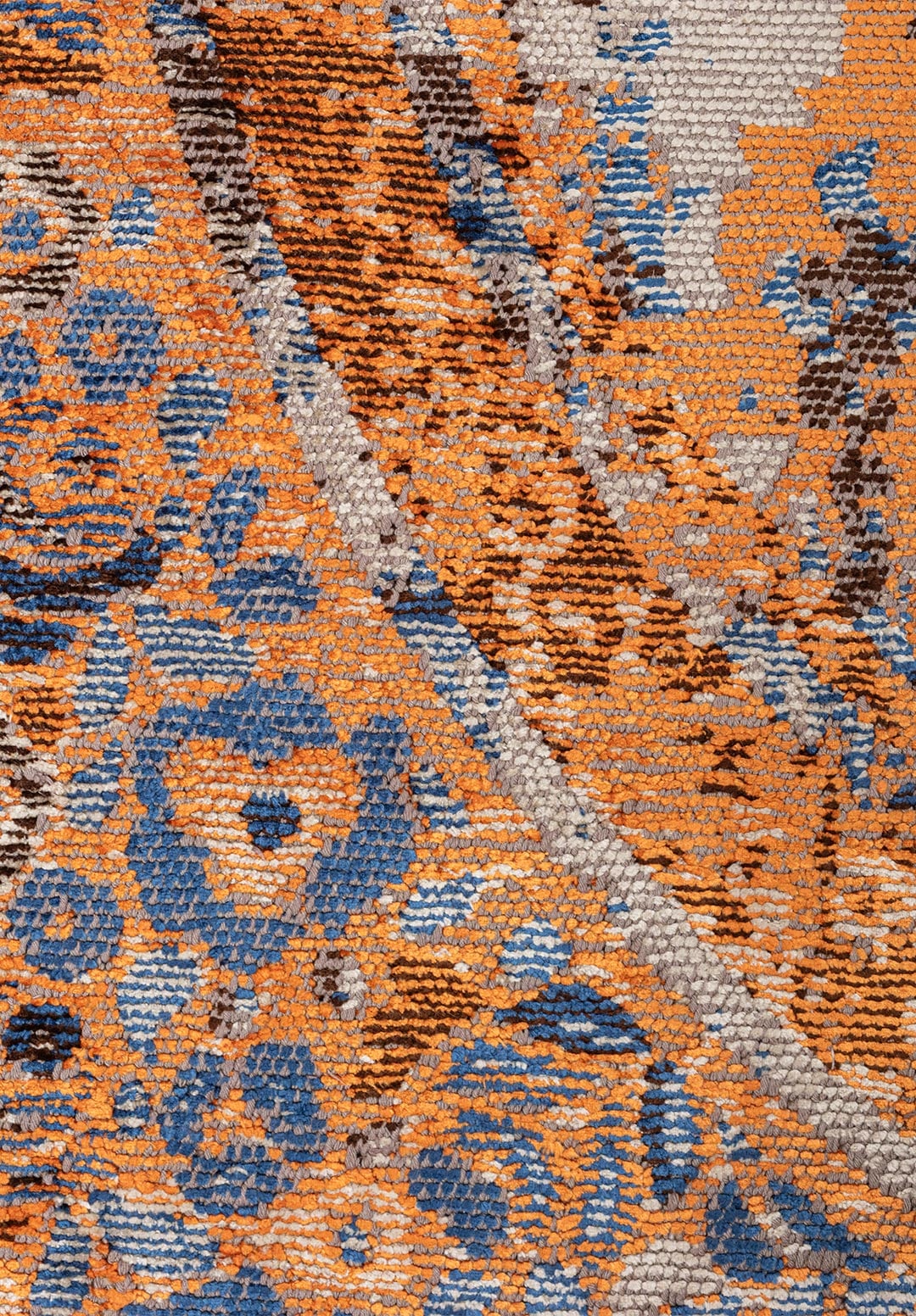 LEGACY CREAM - ORANGE - NAVY BLUE - DARK BROWN RUG - 5