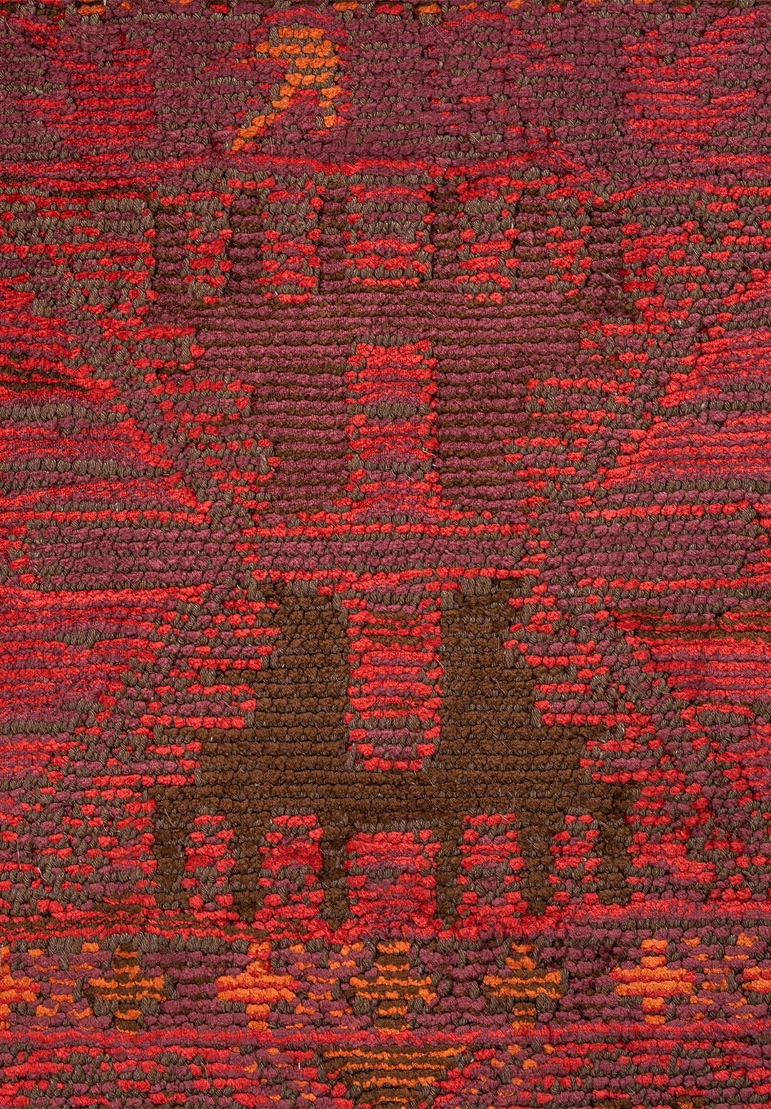 FOLK CHERRY - DARK BROWN - RUST - RED - MAGENTA - PINK RUG - 5