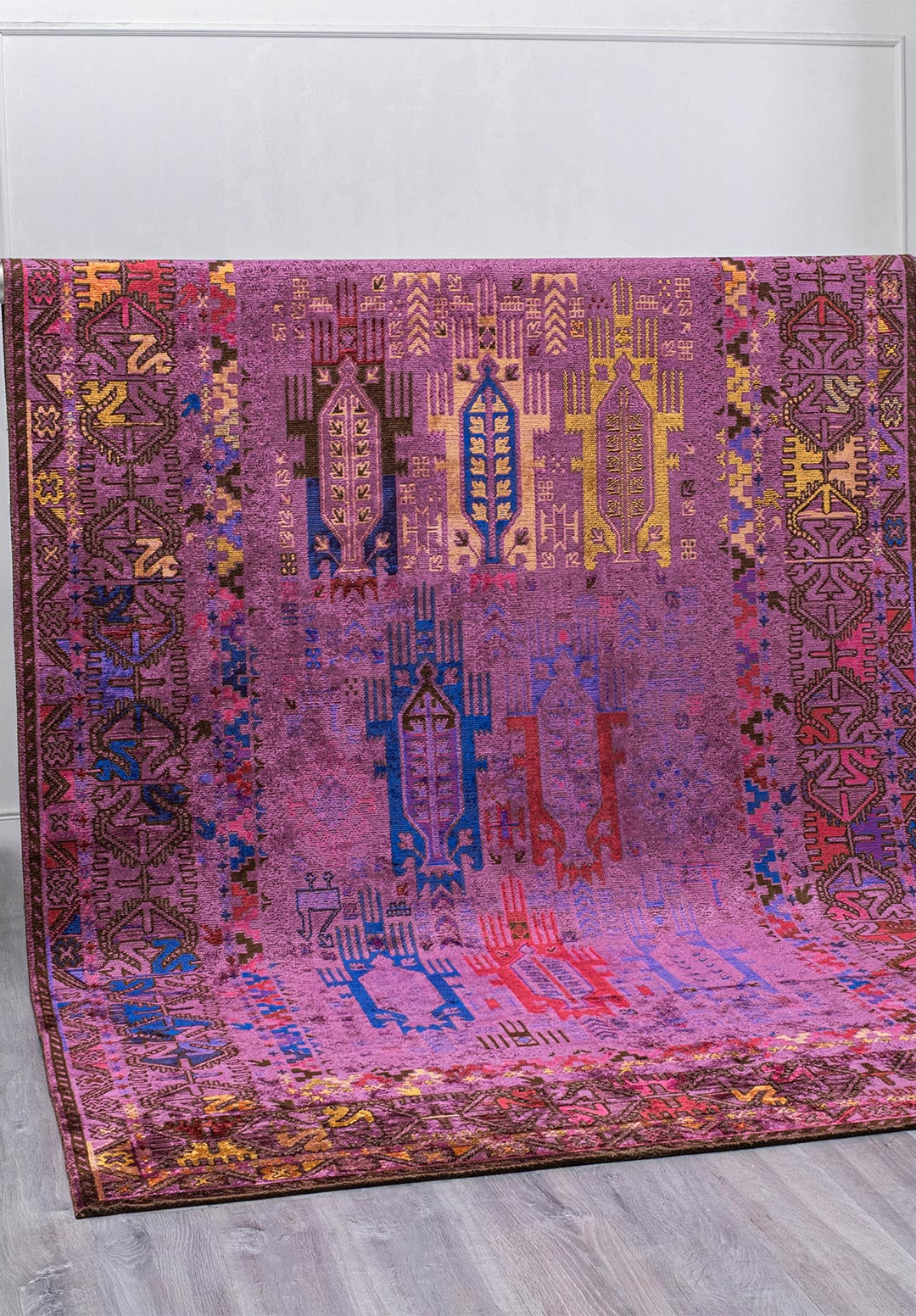 FOLK PURPLE - MAGENTA - MUSTARD - DARK BROWN - SAX BLUE - GRASS GREEN RUG - 4