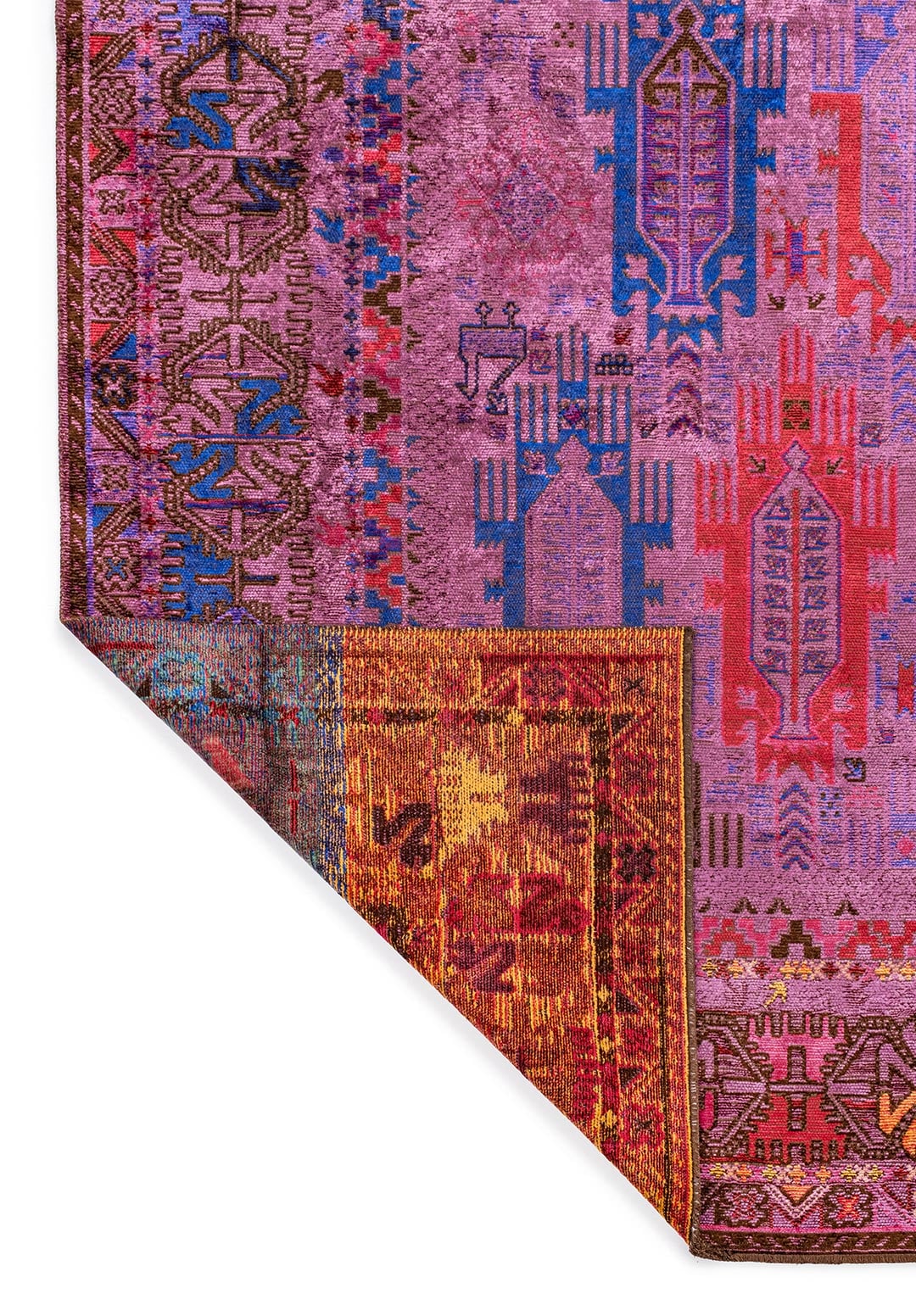 FOLK PURPLE - MAGENTA - MUSTARD - DARK BROWN - SAX BLUE - GRASS GREEN RUG - 3