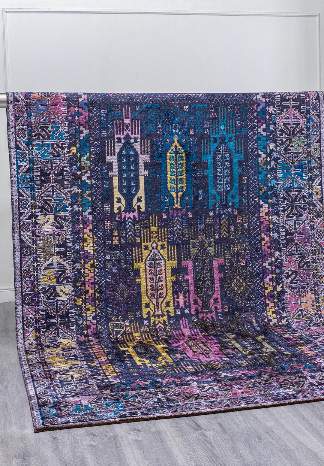 FOLK DARK NAVY - PURPLE - CYAN - LILAC - KIWI - CACAO RUG - 4