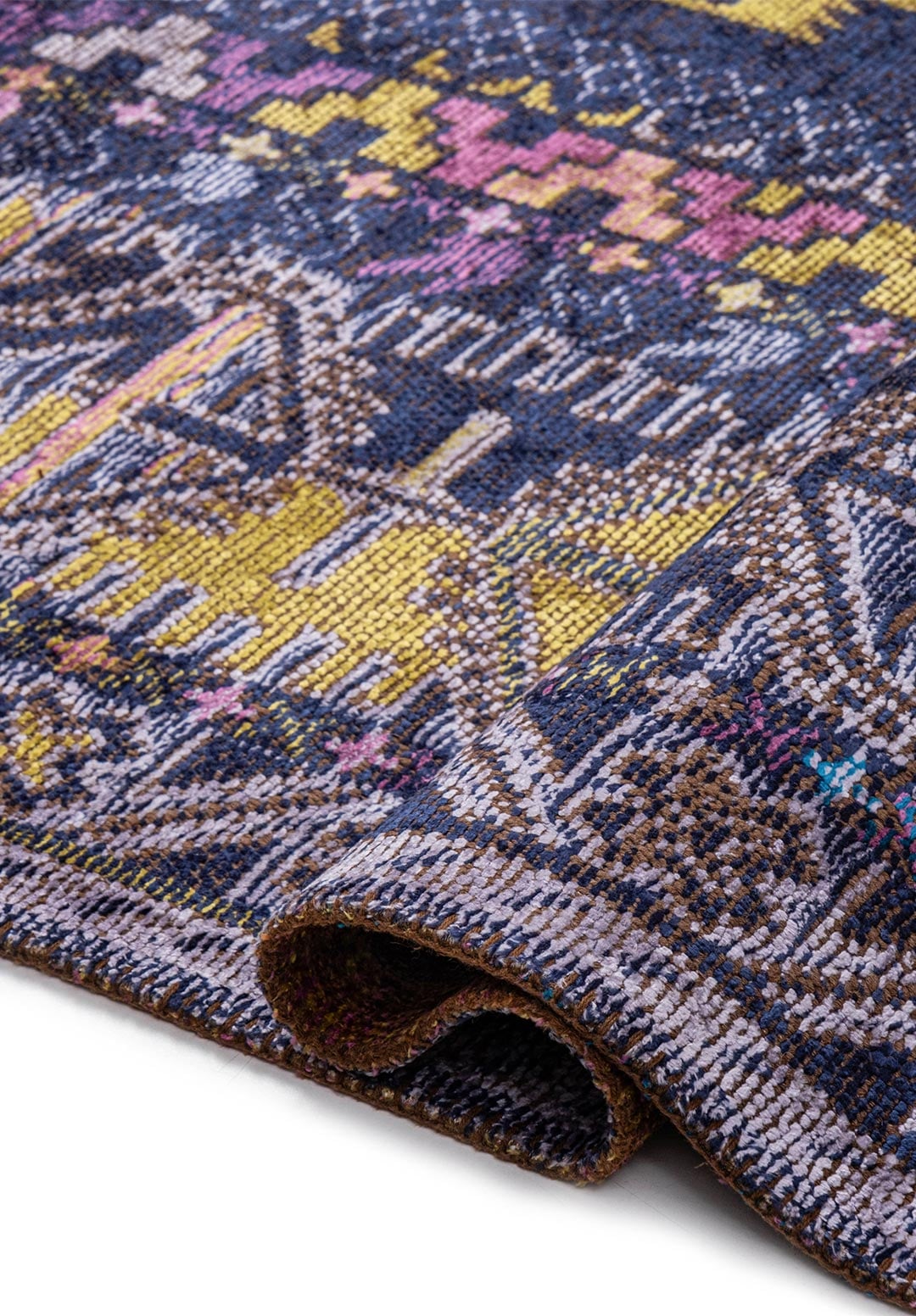 FOLK DARK NAVY - PURPLE - CYAN - LILAC - KIWI - CACAO RUG - 2