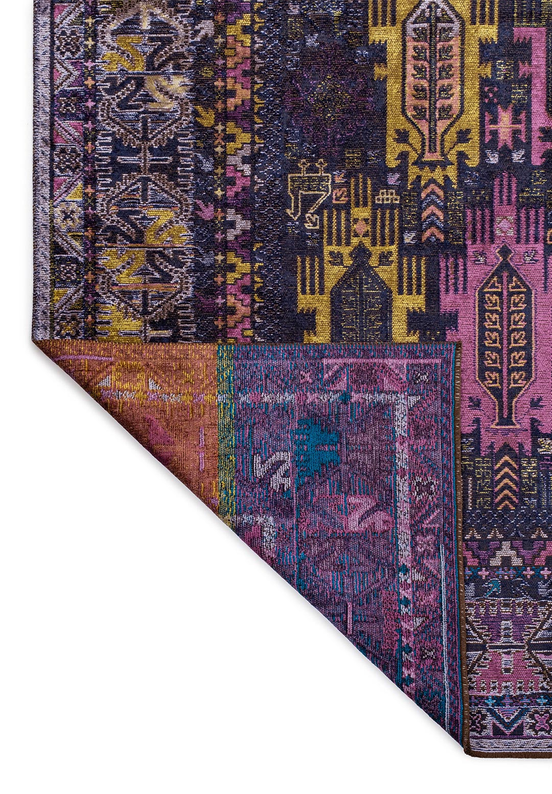 FOLK DARK NAVY - PURPLE - CYAN - LILAC - KIWI - CACAO RUG - 3