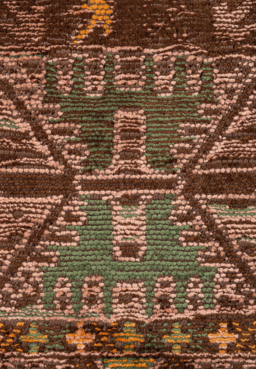 FOLK DARK BROWN - FOREST GREEN - ORANGE - LIGHT CORAL - CYAN - KIWI RUG - 5