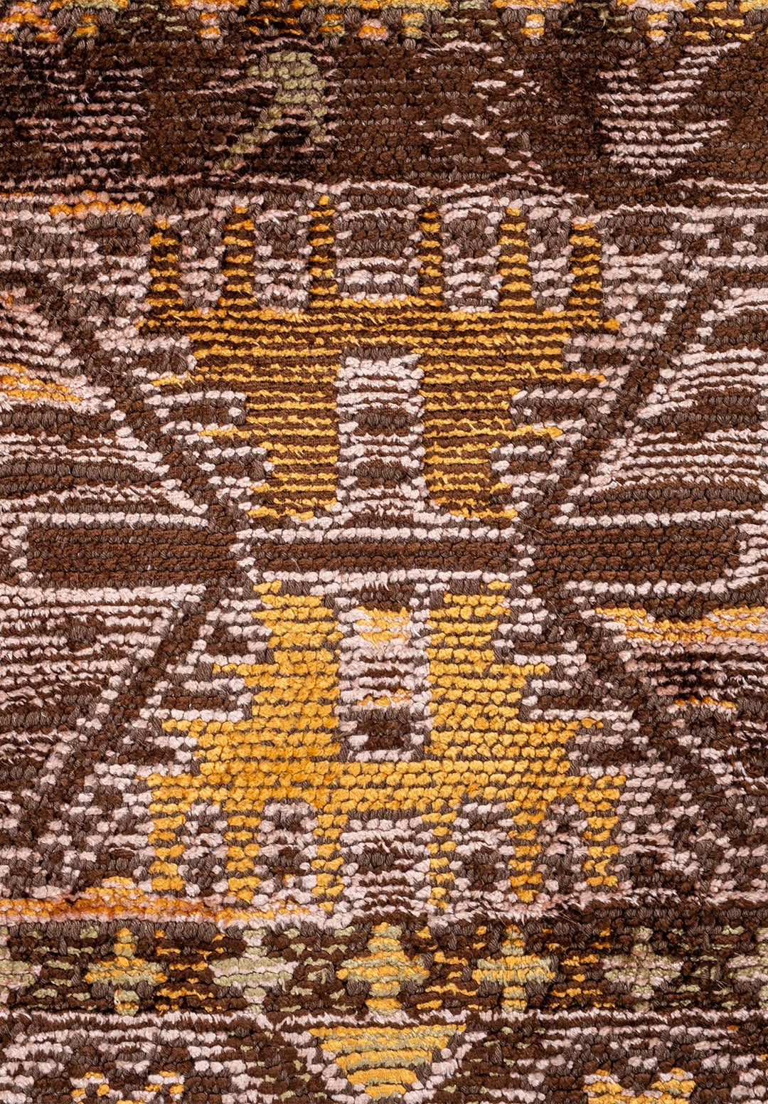 FOLK DARK BROWN - MUSTARD - GREEN - COPPER - MAGENTA - PURPLE RUG - 5
