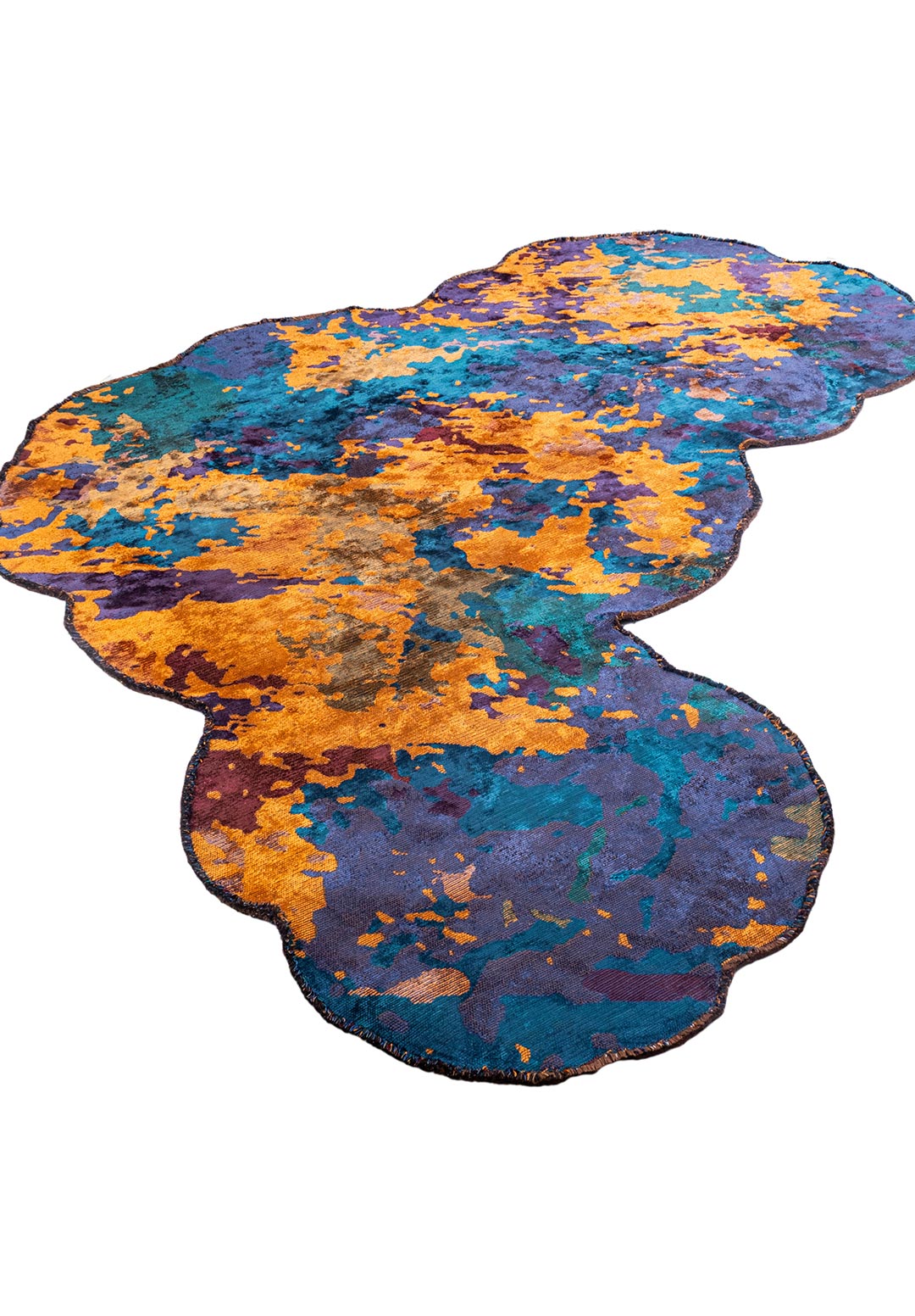 GAIA ORANGE - CHERRY - NAVY BLUE - DARK TURQUOISE RUG - 4