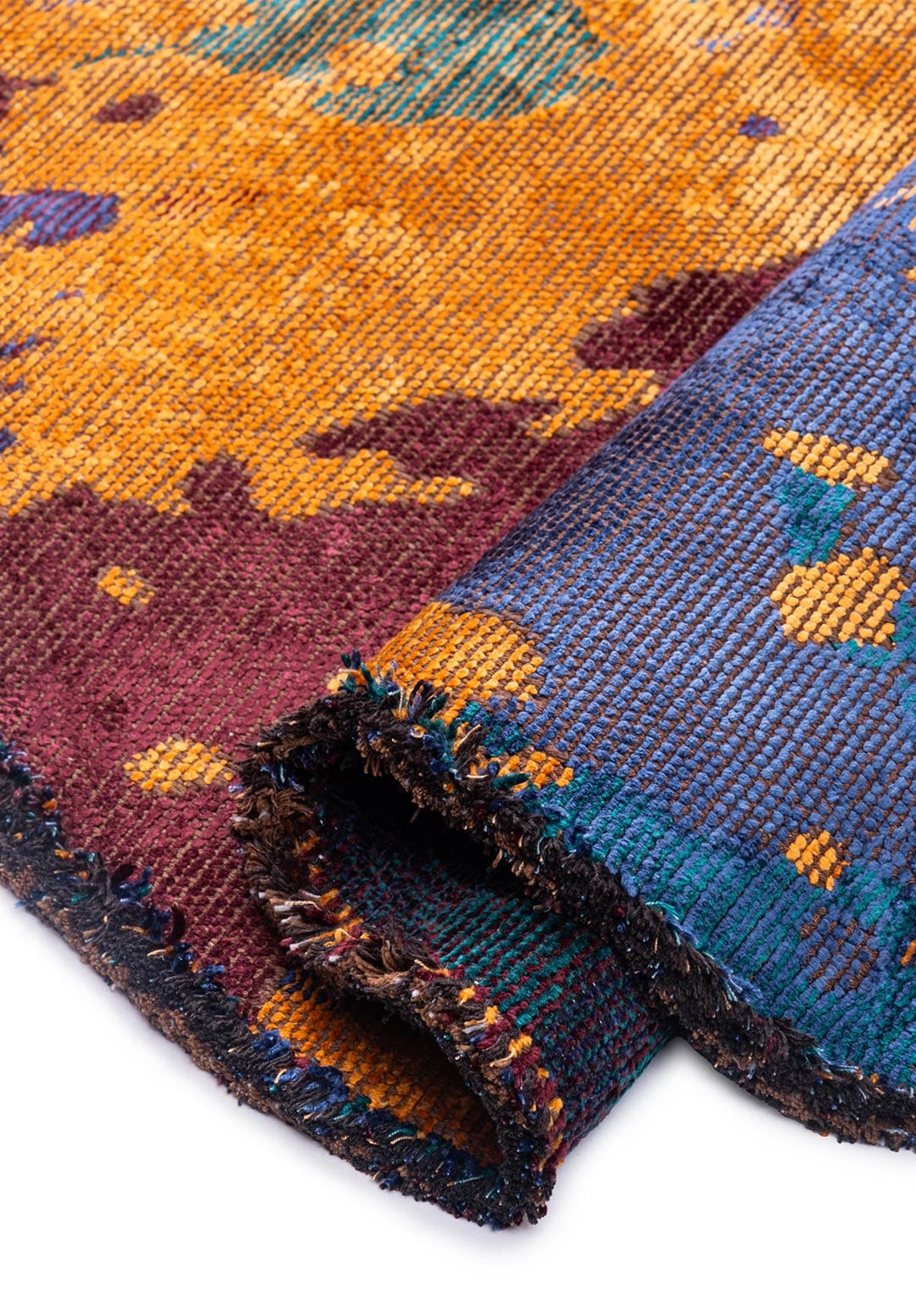 GAIA ORANGE - CHERRY - NAVY BLUE - DARK TURQUOISE RUG - 2