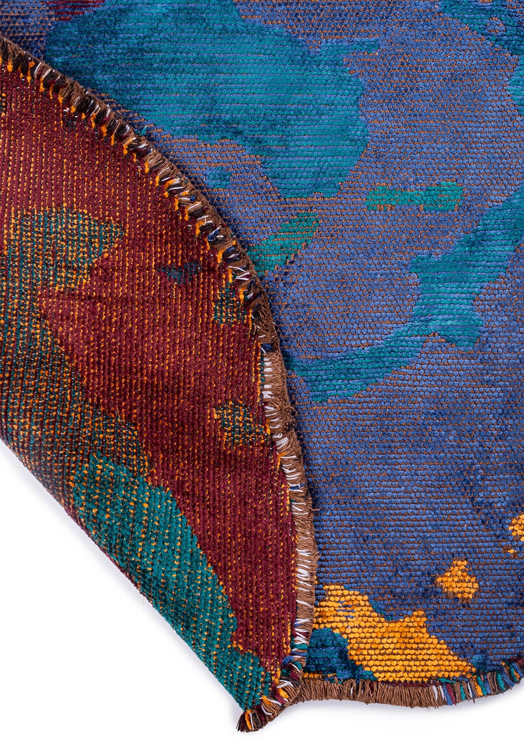 GAIA ORANGE - CHERRY - NAVY BLUE - DARK TURQUOISE RUG - 3
