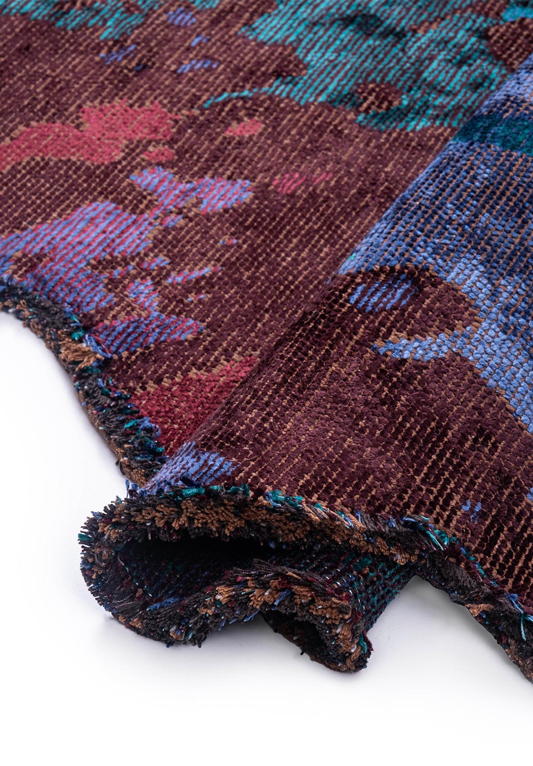GAIA DARK BURGUNDY - CHERRY - NAVY BLUE - DARK TURQUOISE RUG - 2