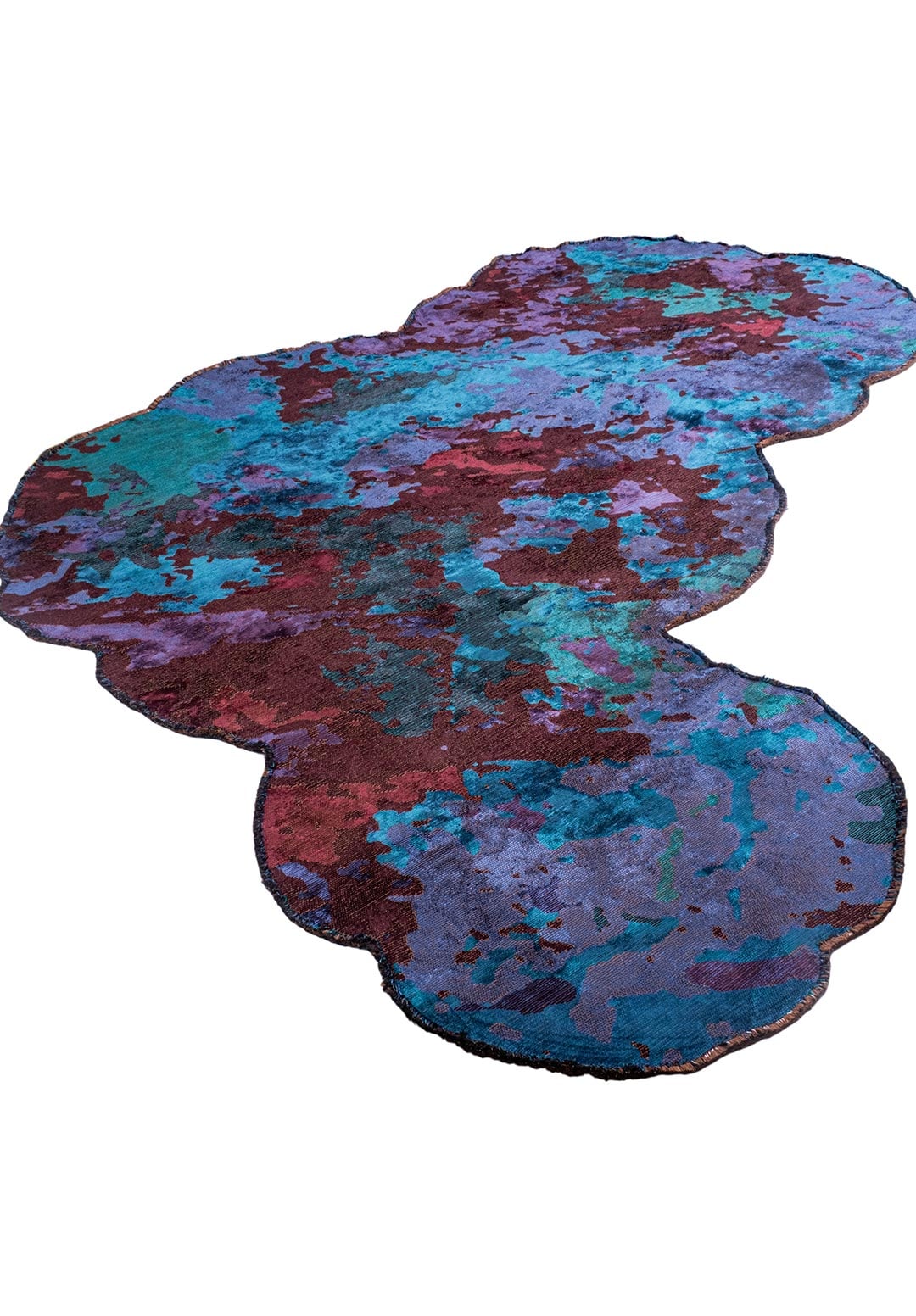 GAIA DARK BURGUNDY - CHERRY - NAVY BLUE - DARK TURQUOISE RUG - 4