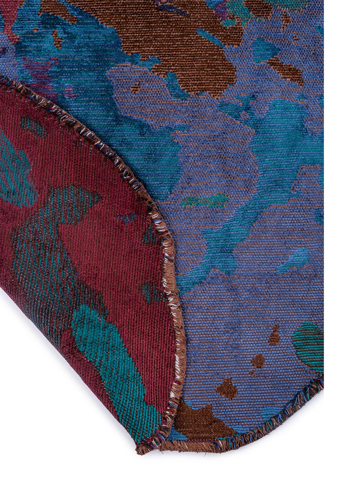 GAIA DARK BROWN - CHERRY - NAVY BLUE - DARK TURQUOISE RUG - 3