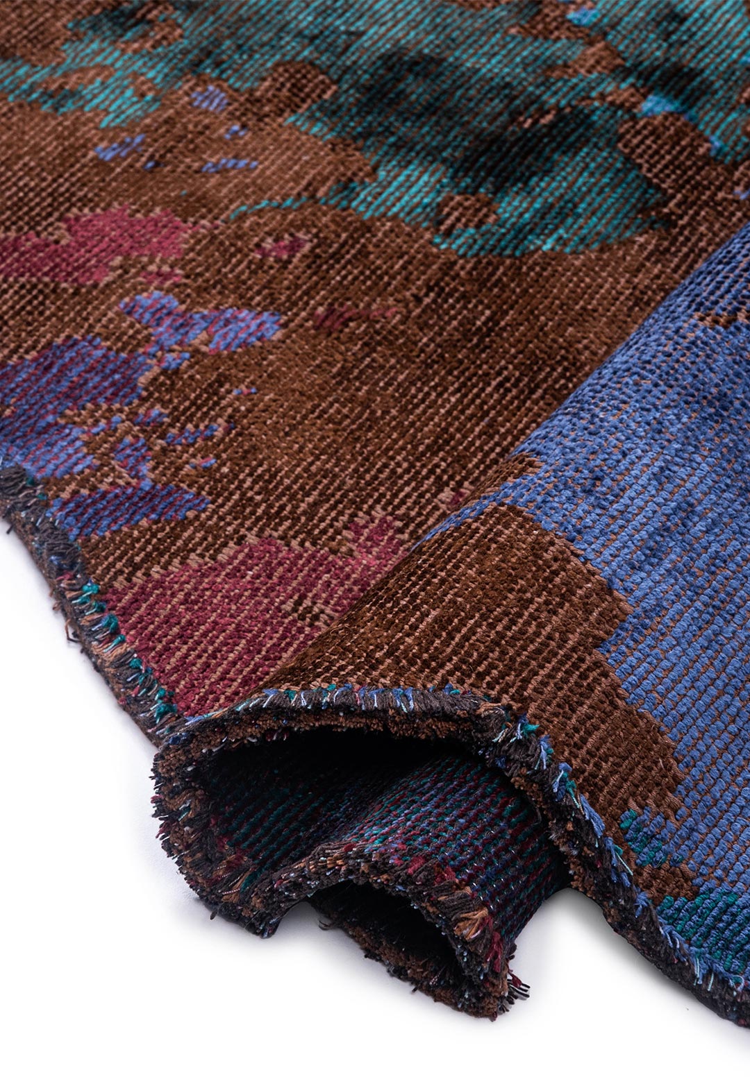 GAIA DARK BROWN - CHERRY - NAVY BLUE - DARK TURQUOISE RUG - 2