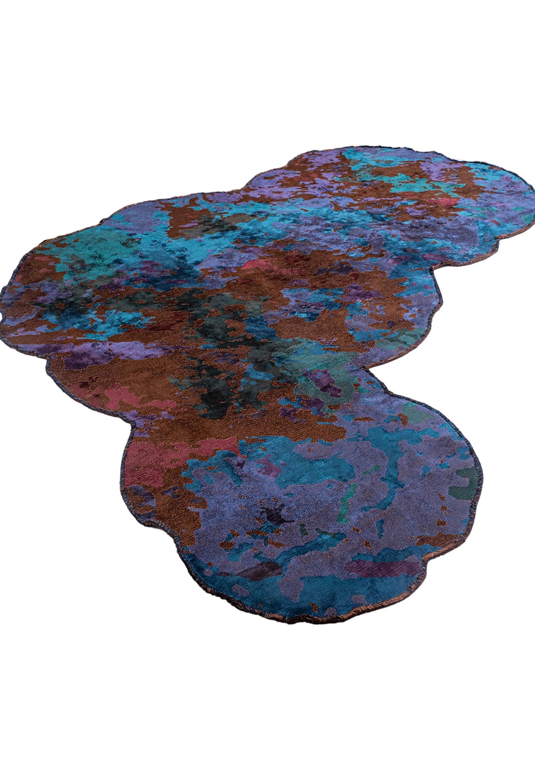 GAIA DARK BROWN - CHERRY - NAVY BLUE - DARK TURQUOISE RUG - 4