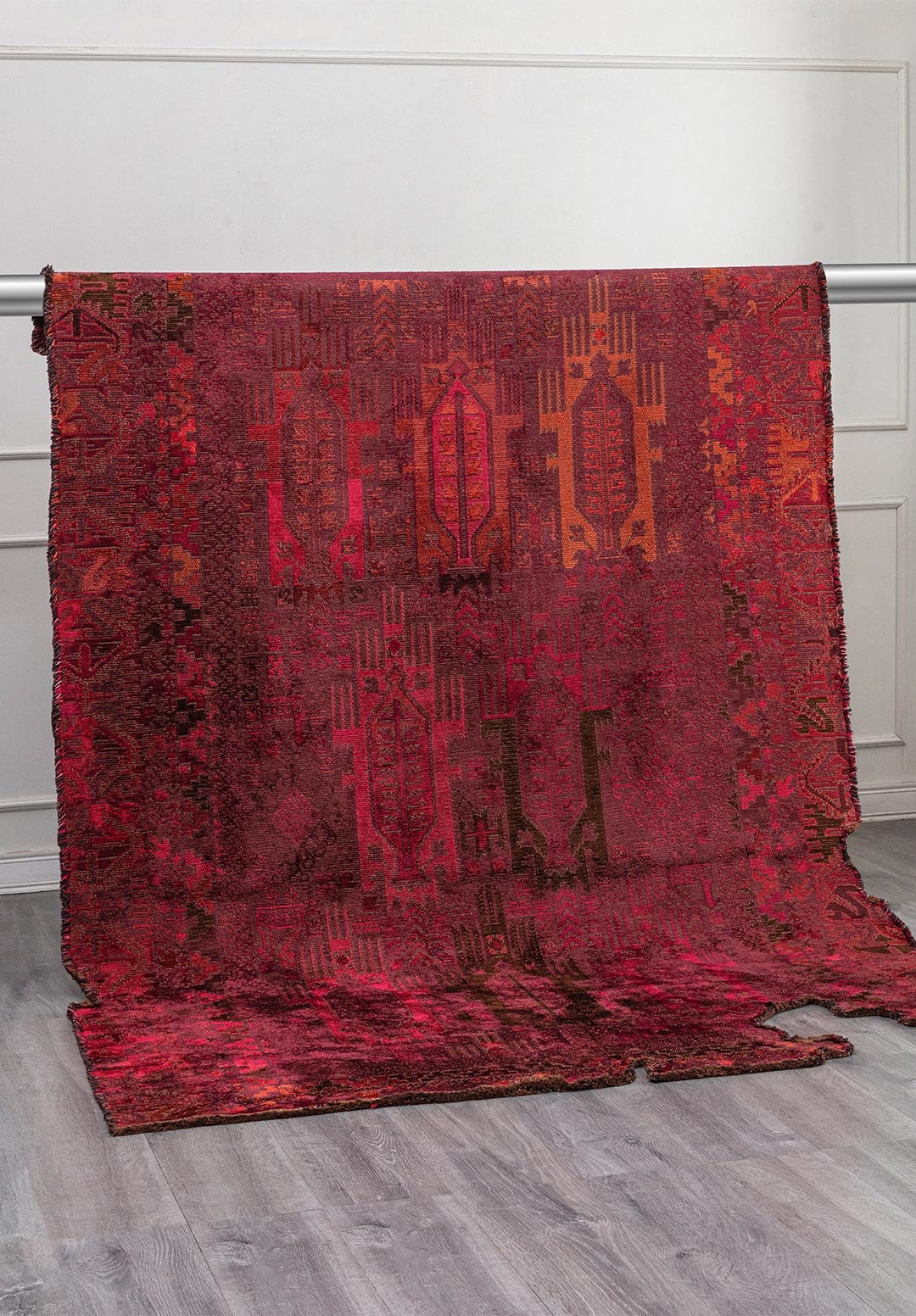 FOLK CHERRY - DARK BROWN - RUST - RED - MAGENTA - PINK RUG - 4