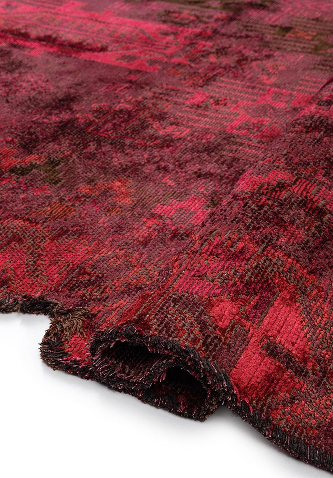 FOLK CHERRY - DARK BROWN - RUST - RED - MAGENTA - PINK RUG - 2