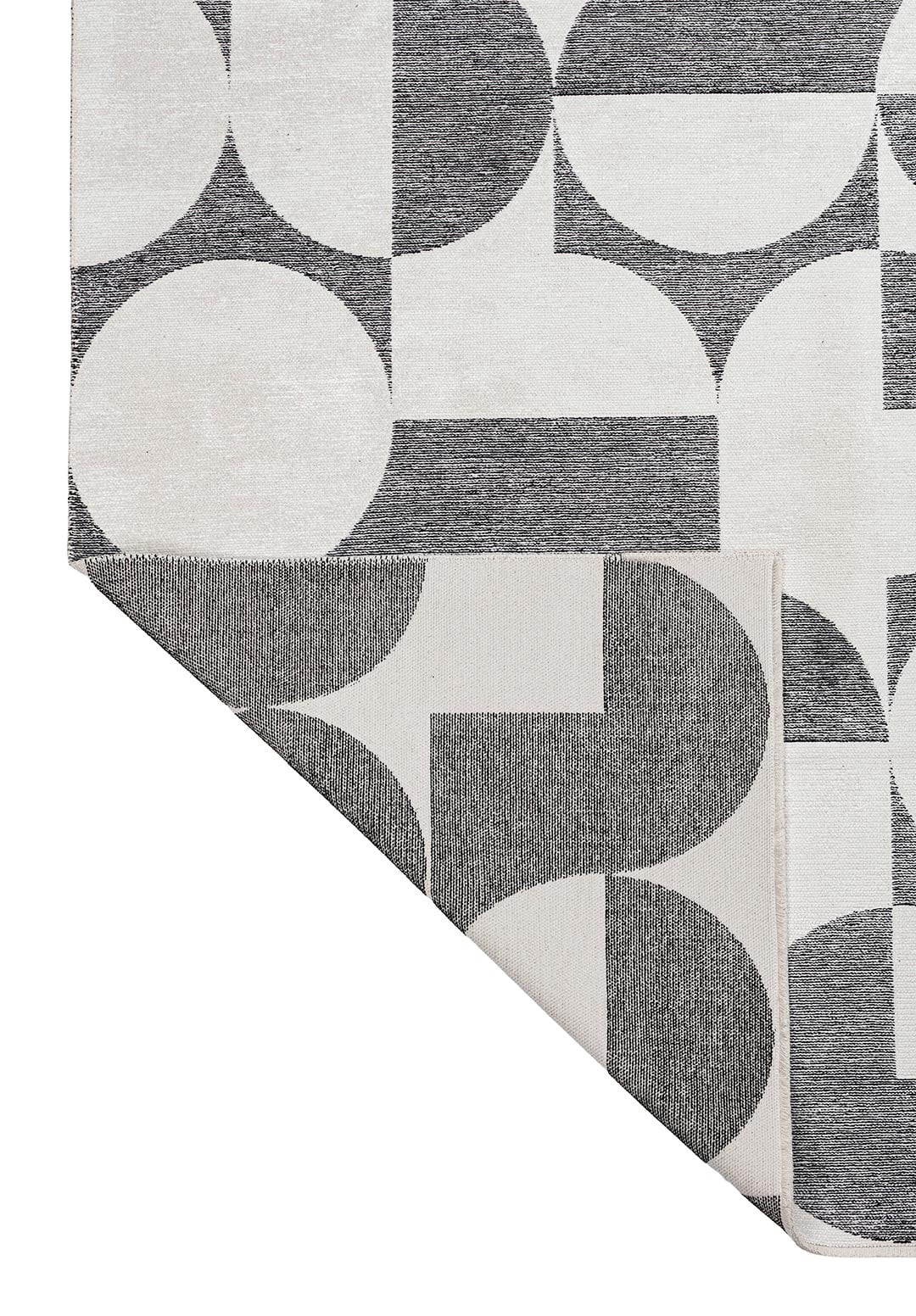 CIRCLE BLACK - WHITE RUG - 3