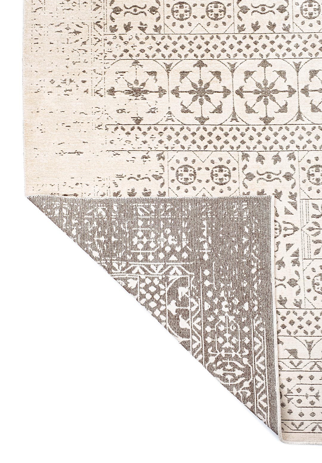 SCRIPT DARK BROWN - CREAM RUG - 3