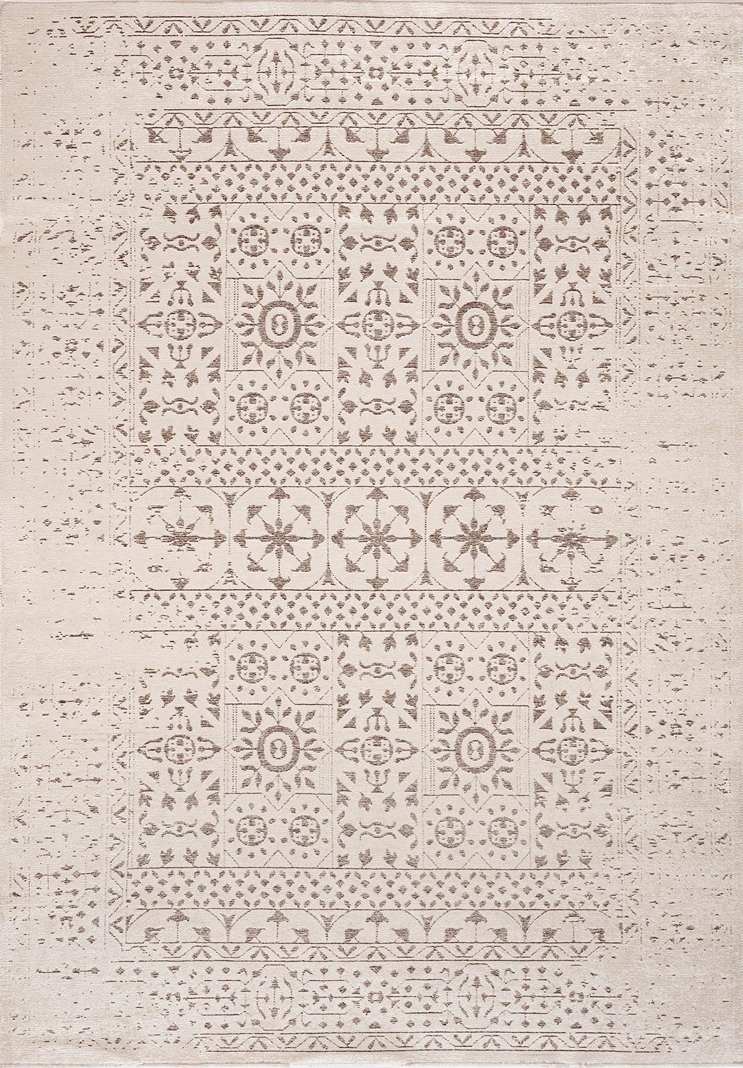 SCRIPT DARK BROWN - CREAM RUG