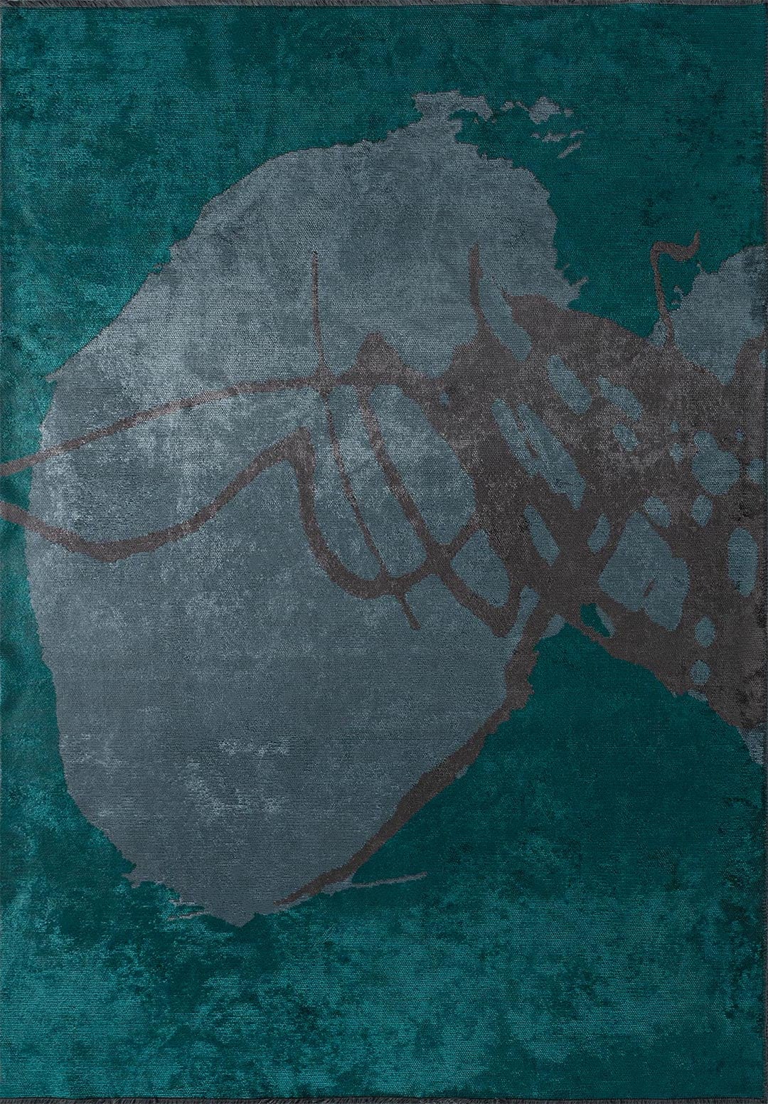 SOHO CHARCOAL - DARK TURQUOISE - PETROL RUG - 1