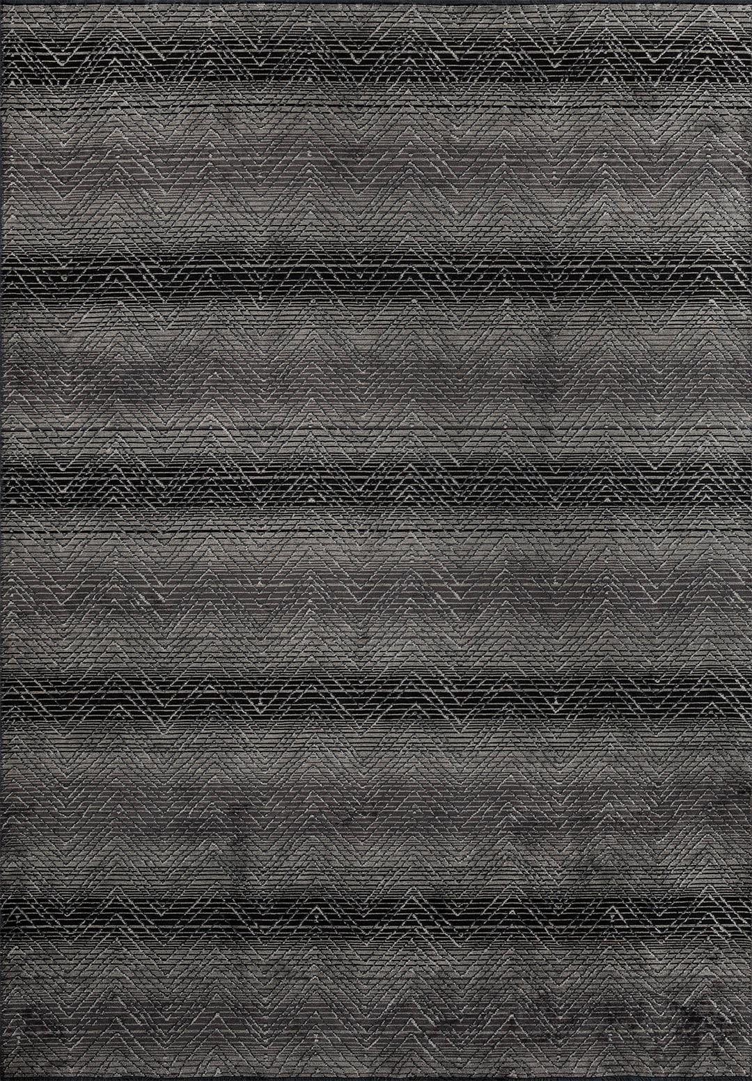 ZARAGOZA CHARCOAL - BLACK - GREY - LIGHT CREAM RUG - 1