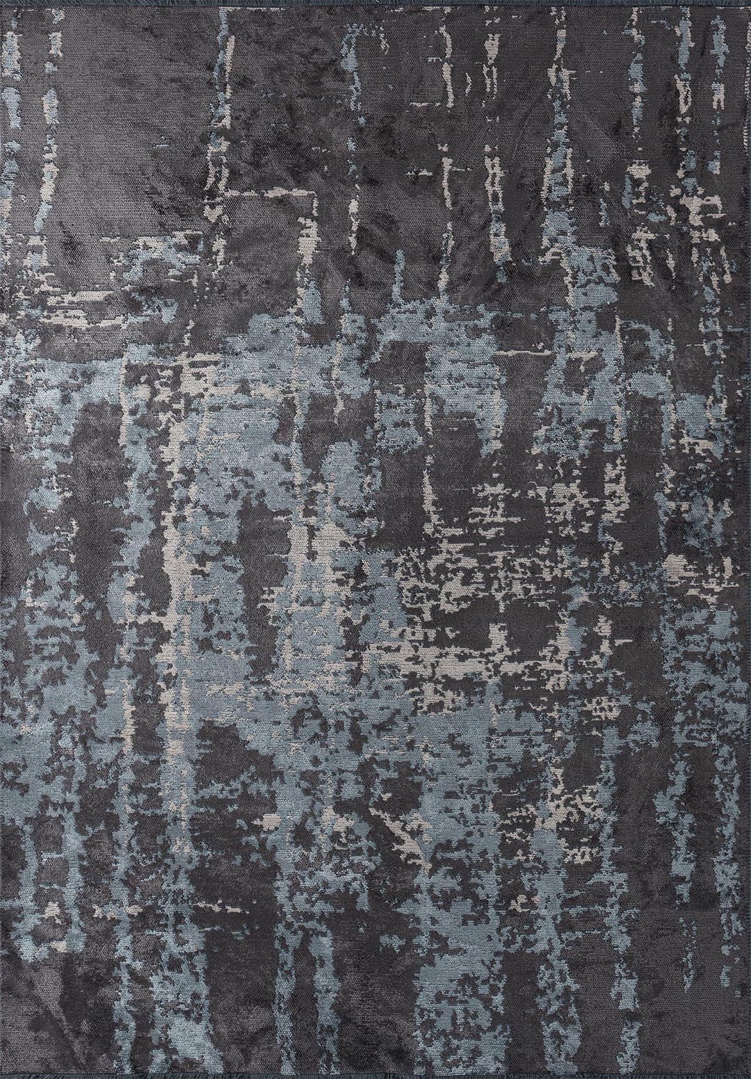 TOLEDO CHARCOAL - BLUE - LIGHT CREAM RUG - 1