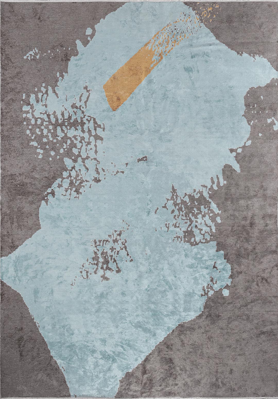 LAGUNA DARK GREY - GOLD - ICE BLUE RUG - 1