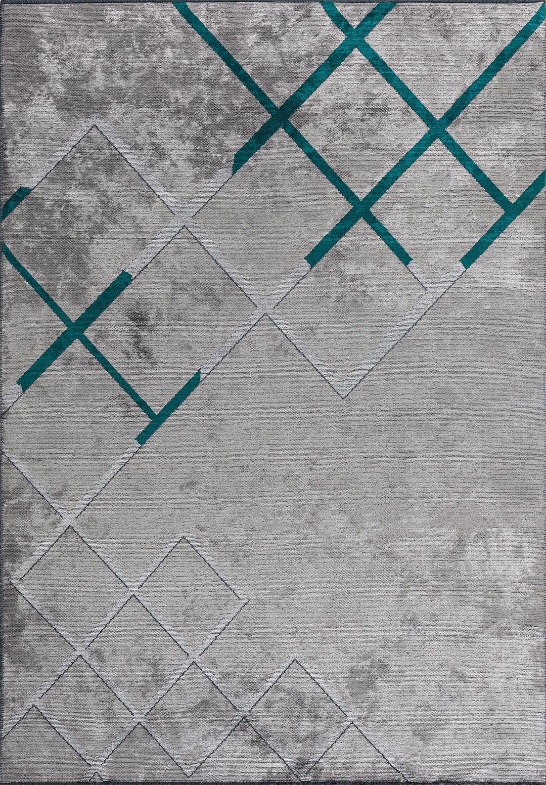 CORDOBA GREY - LIGHT GREY - DARK TURQUOISE RUG - 1