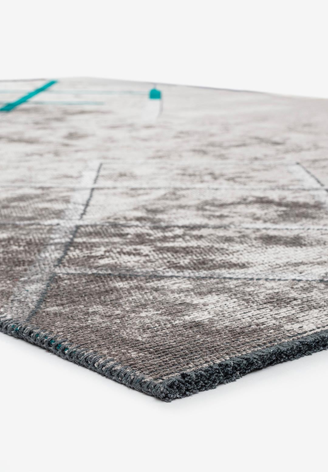 CORDOBA GREY - LIGHT GREY - DARK TURQUOISE RUG - 4
