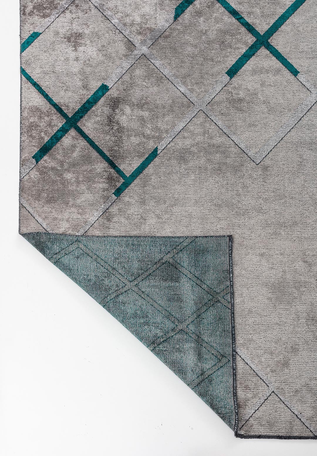 CORDOBA GREY - LIGHT GREY - DARK TURQUOISE RUG - 3