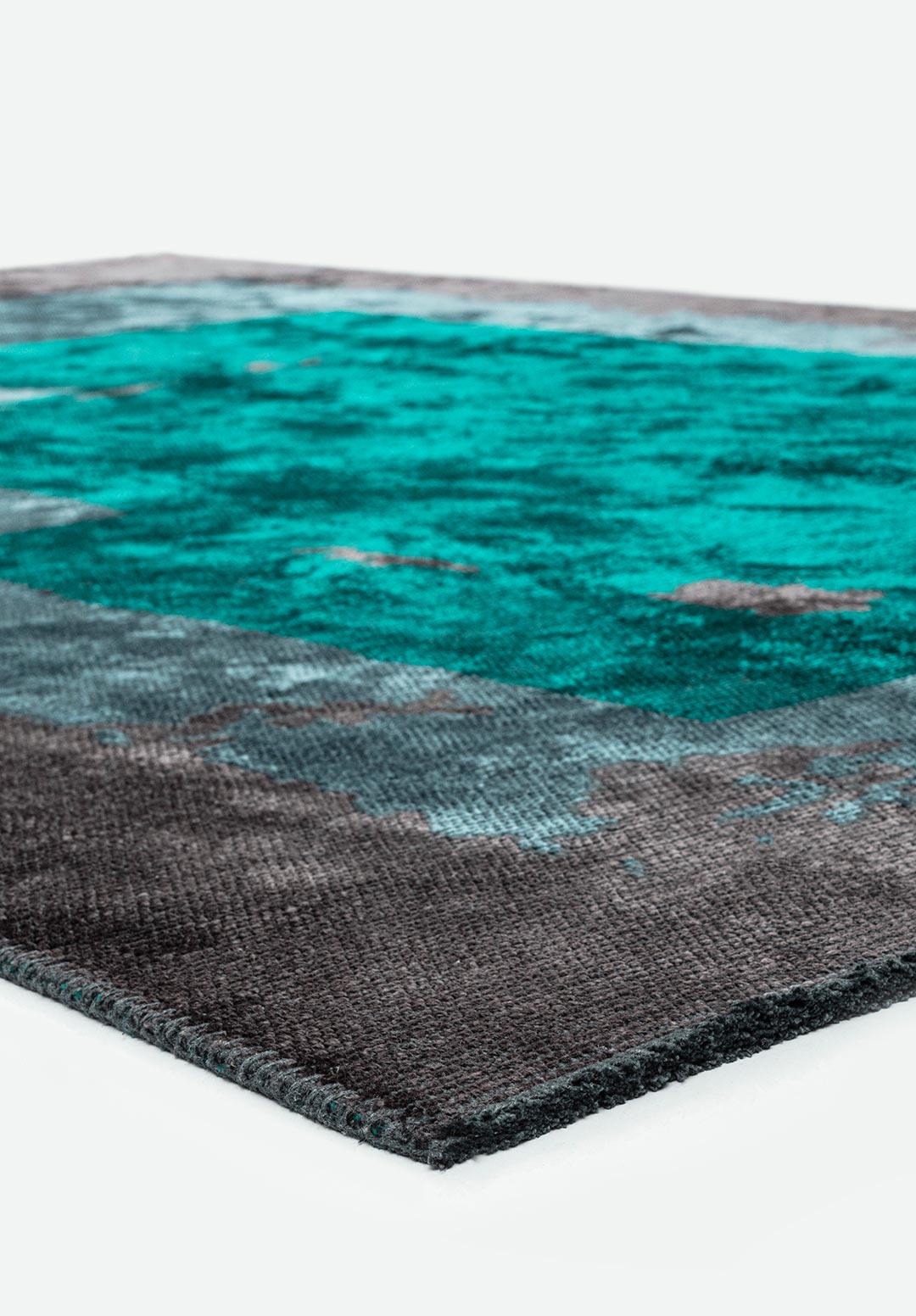 HANNOVER DARK TURQUOISE - CHARCOAL - PETROL RUG - 4
