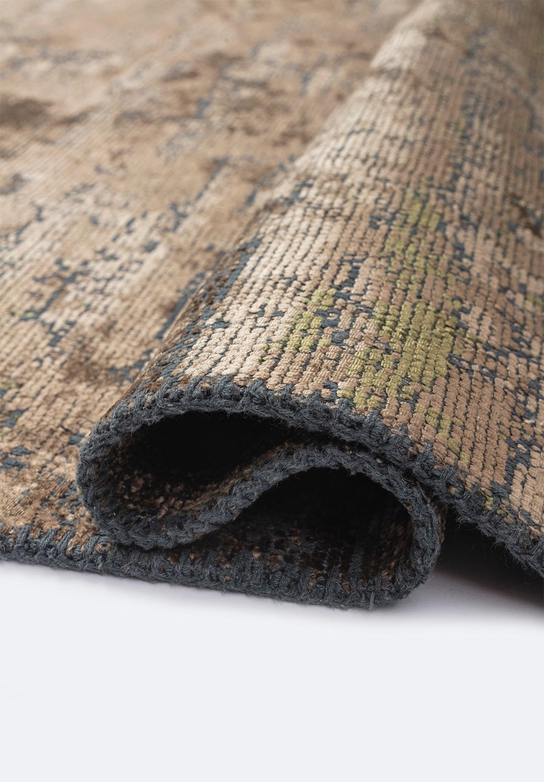 VOLOS GREEN - LIGHT BROWN - DARK BEIGE RUG - 2