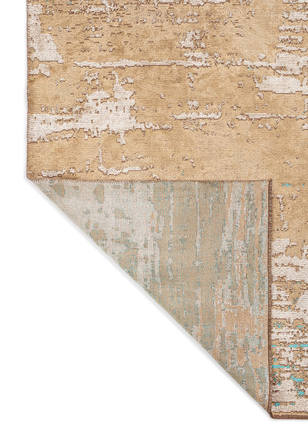 VOLOS TURQUOISE - DARK BEIGE - BONE RUG - 3