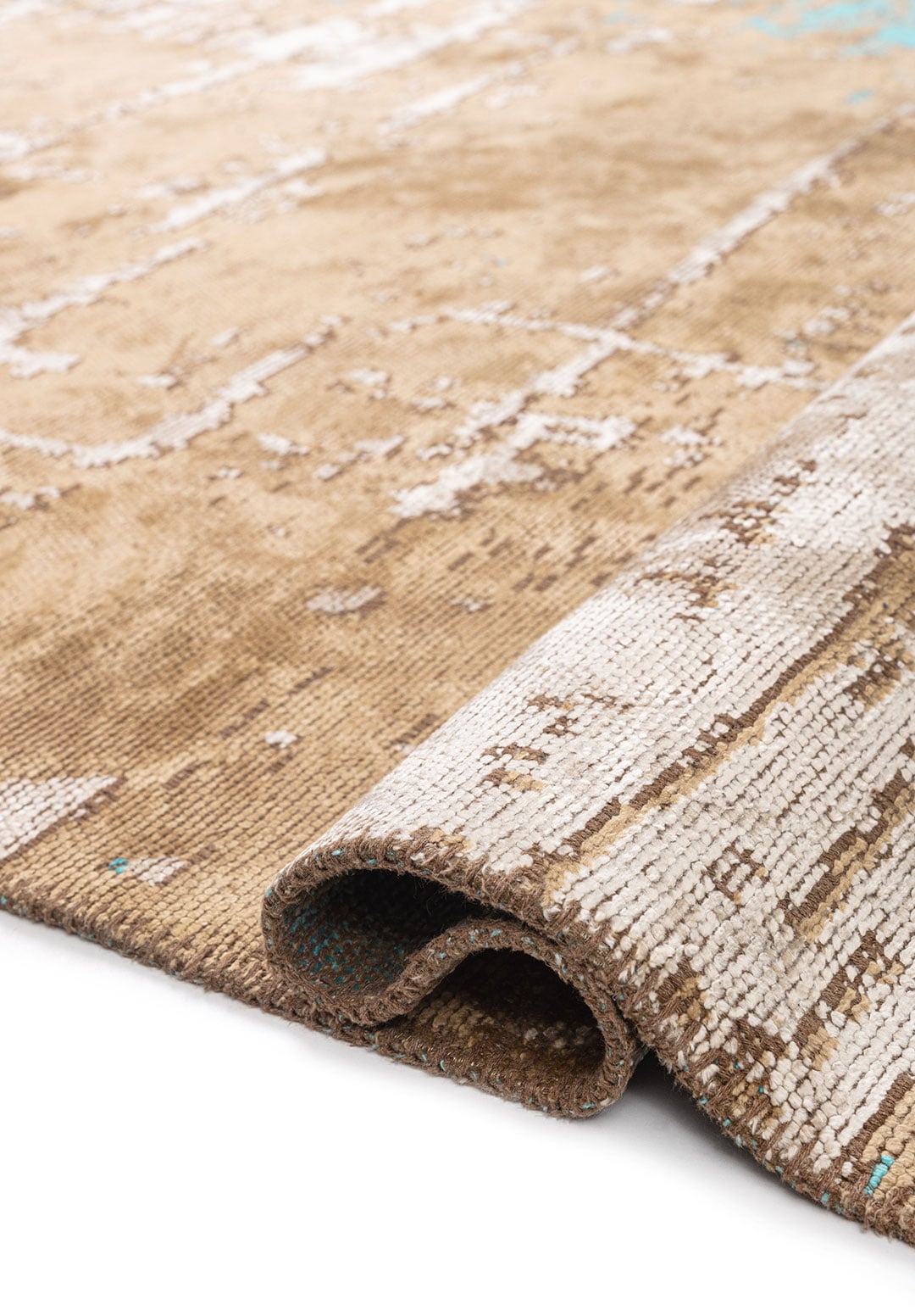 VOLOS TURQUOISE - DARK BEIGE - BONE RUG - 2