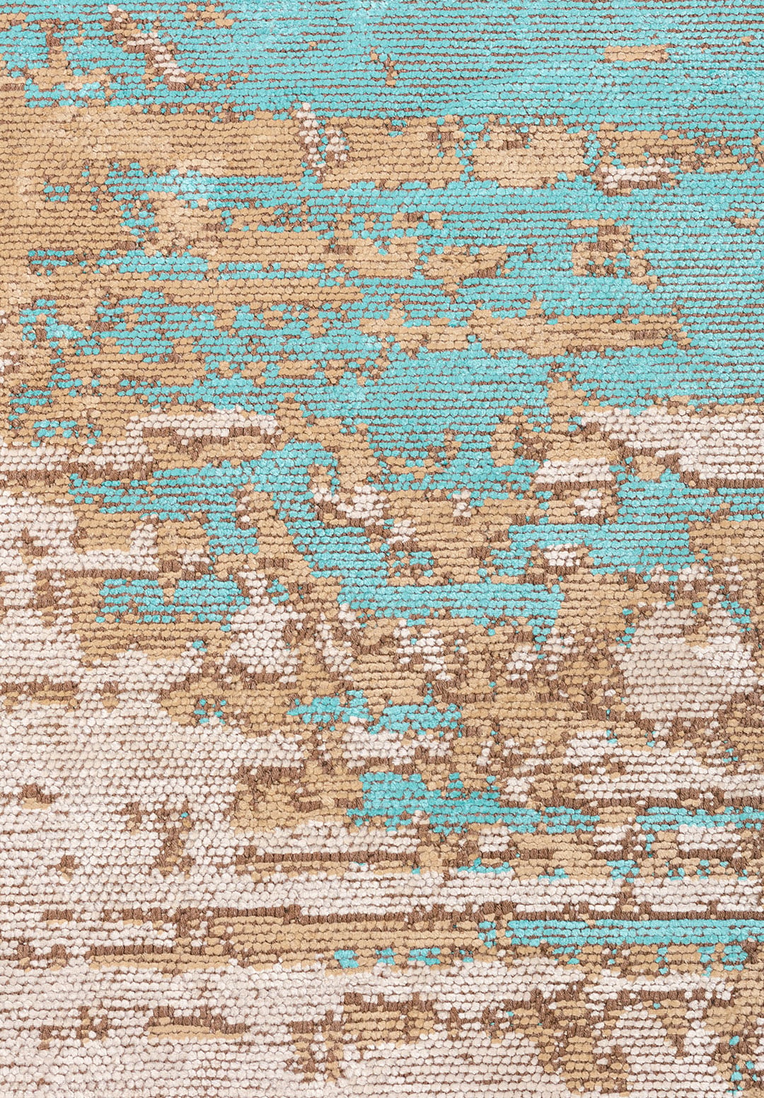 VOLOS TURQUOISE - DARK BEIGE - BONE RUG - 5