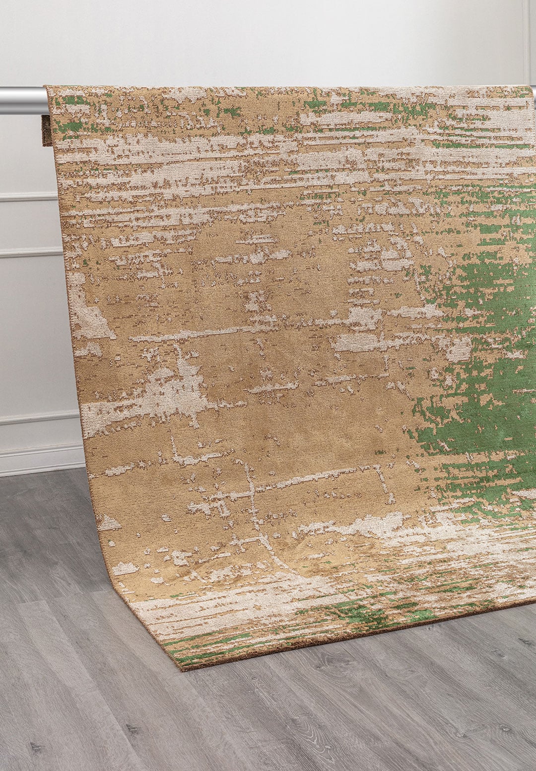 VOLOS FOREST GREEN - DARK BEIGE - BONE RUG - 4