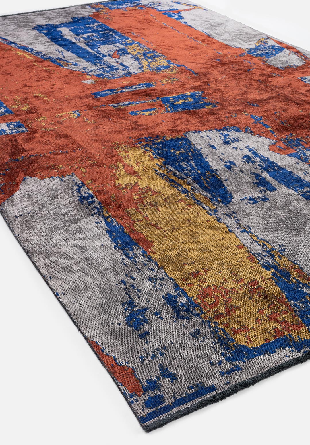 CANNES DARK TERRA - MUSTARD - SAX BLUE - LIGHT GREY RUG - 4