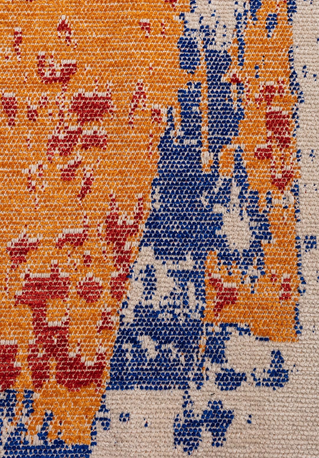 CANNES DARK TERRA - MUSTARD - SAX BLUE - ECRU RUG - 5