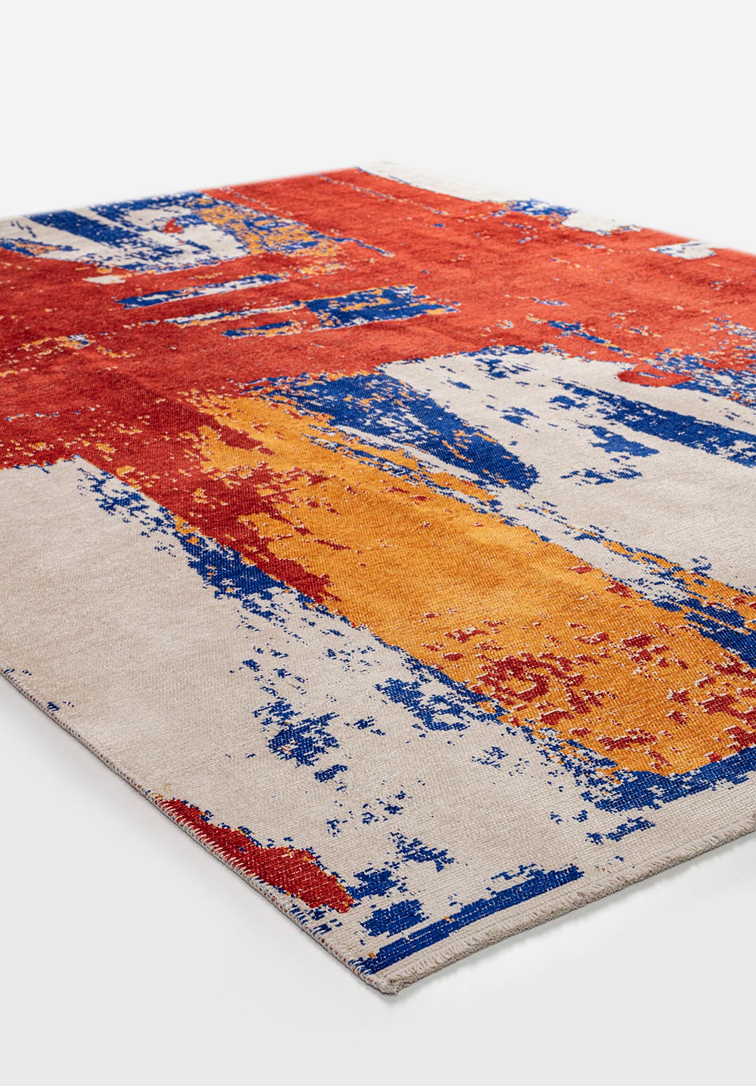 CANNES DARK TERRA - MUSTARD - SAX BLUE - ECRU RUG - 4