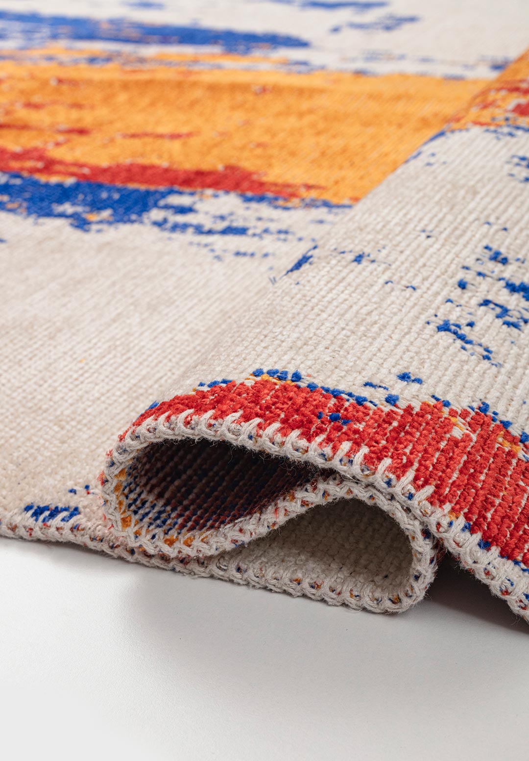 CANNES DARK TERRA - MUSTARD - SAX BLUE - ECRU RUG - 2