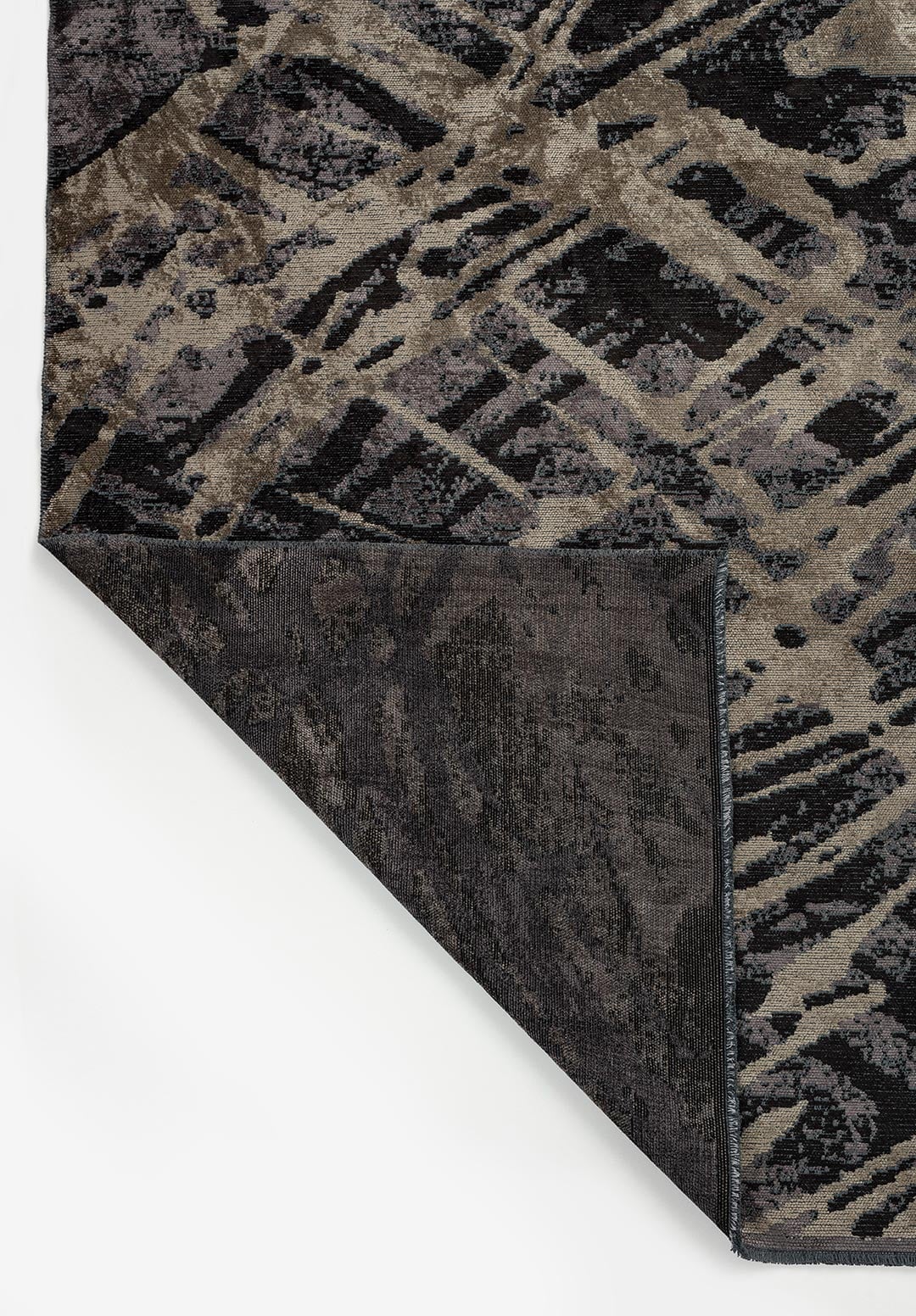DUSSELDORF BLACK - CHARCOAL - KHAKI RUG - 3