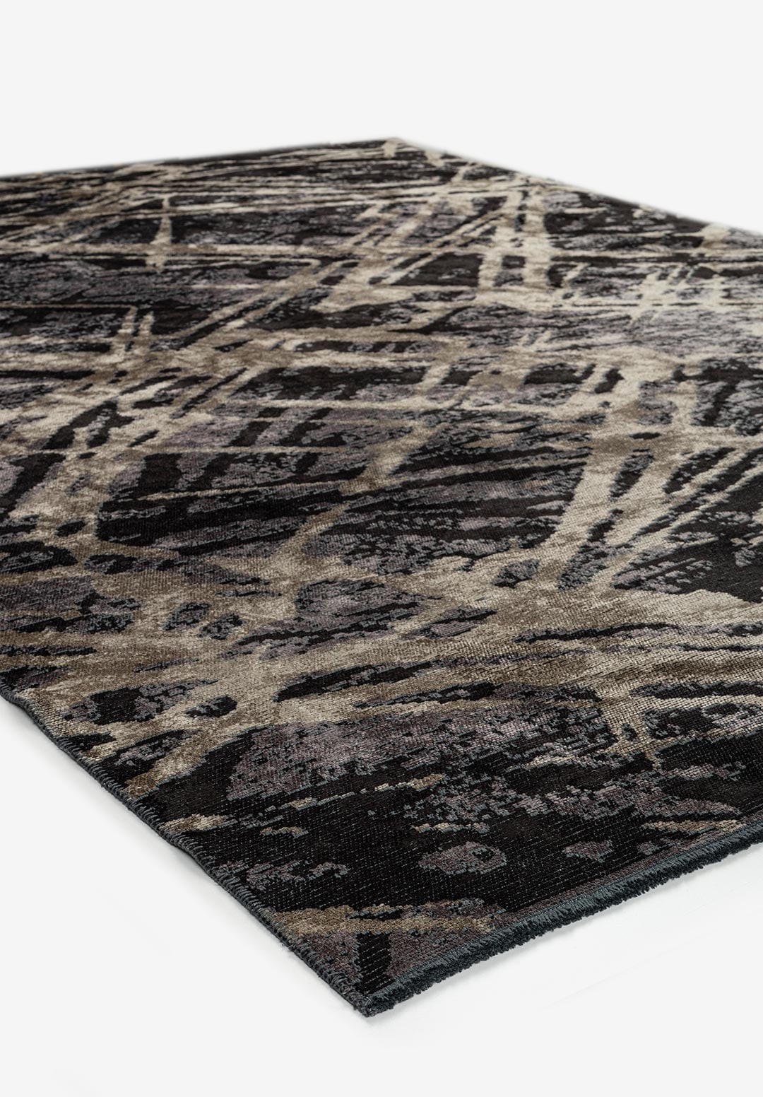 DUSSELDORF BLACK - CHARCOAL - KHAKI RUG - 4