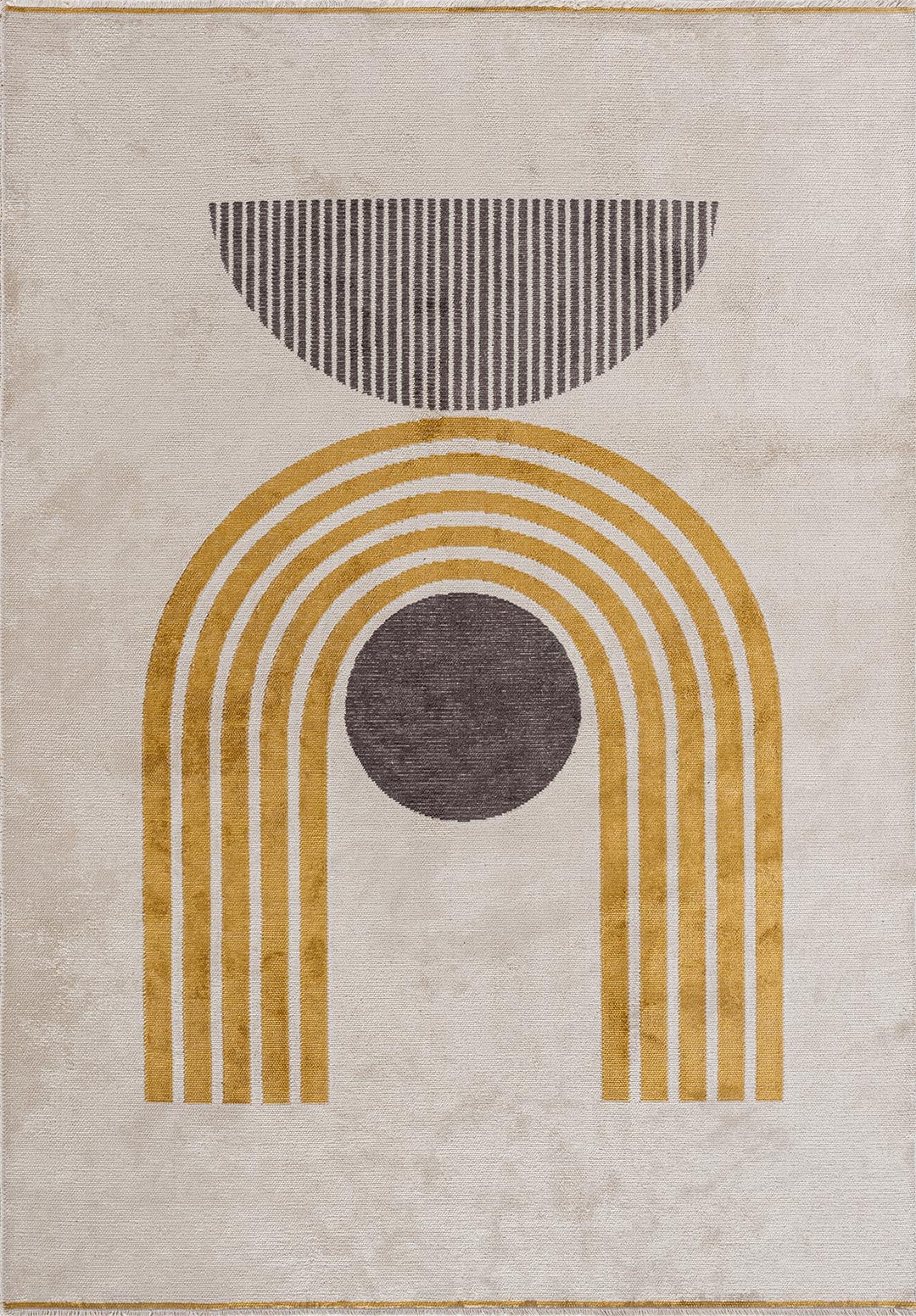 BERLIN CHARCOAL - ECRU - GOLD RUG - 1
