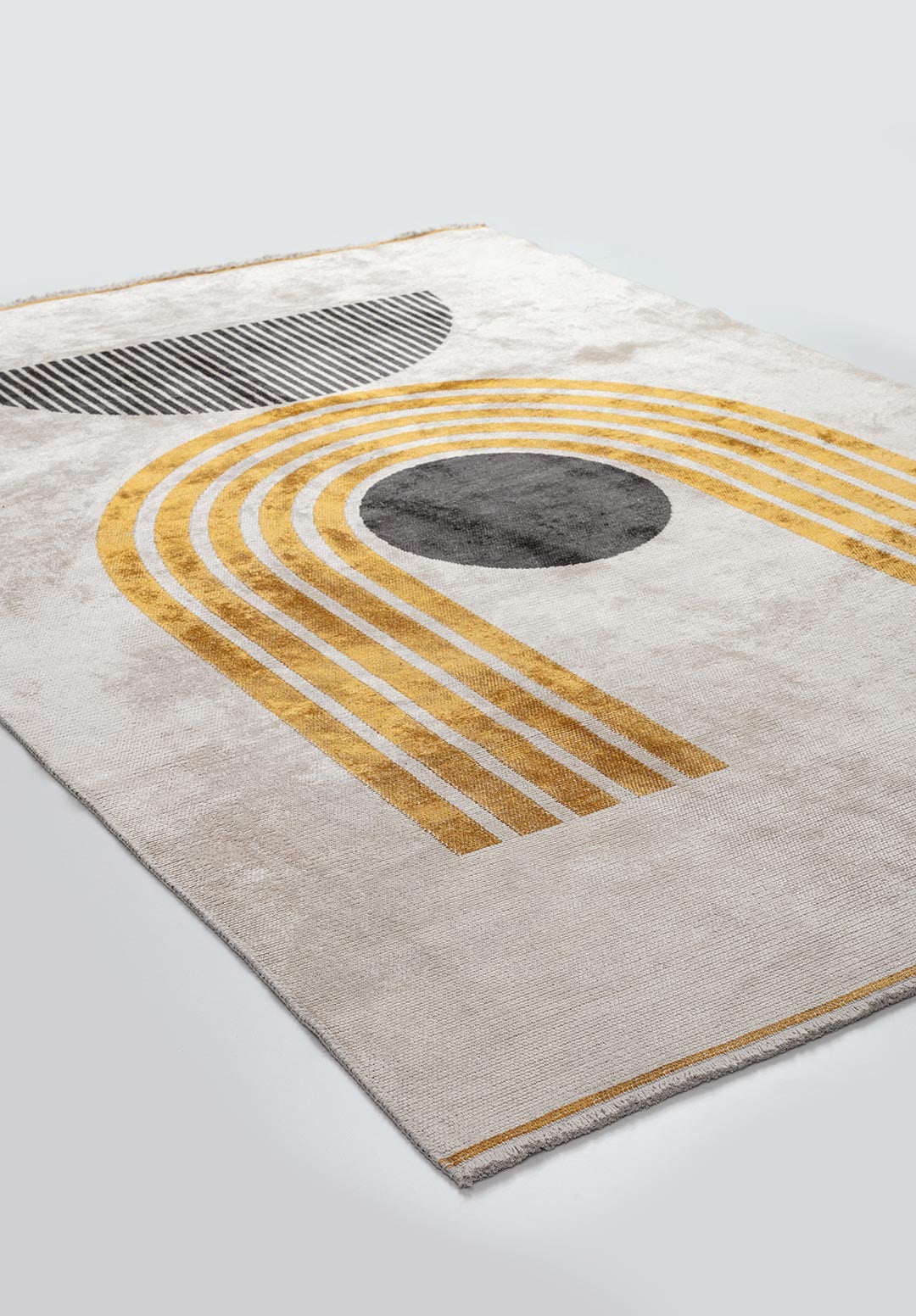 BERLIN CHARCOAL - ECRU - GOLD RUG - 4