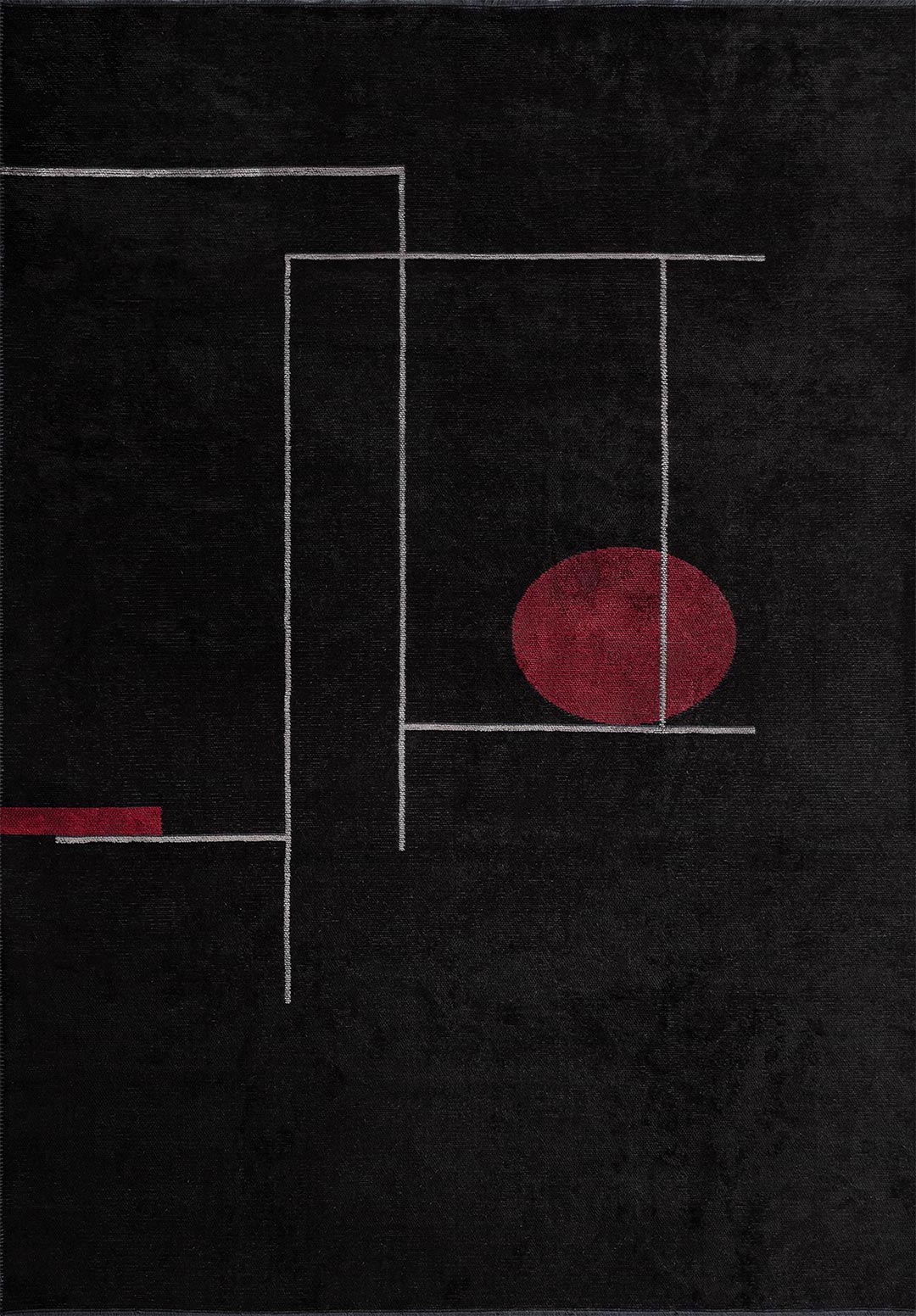 CIRCUS LIGHT GREY - BLACK - RED RUG