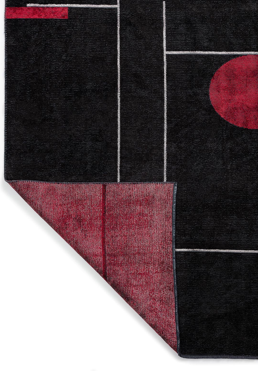 CIRCUS LIGHT GREY - BLACK - RED RUG - 3