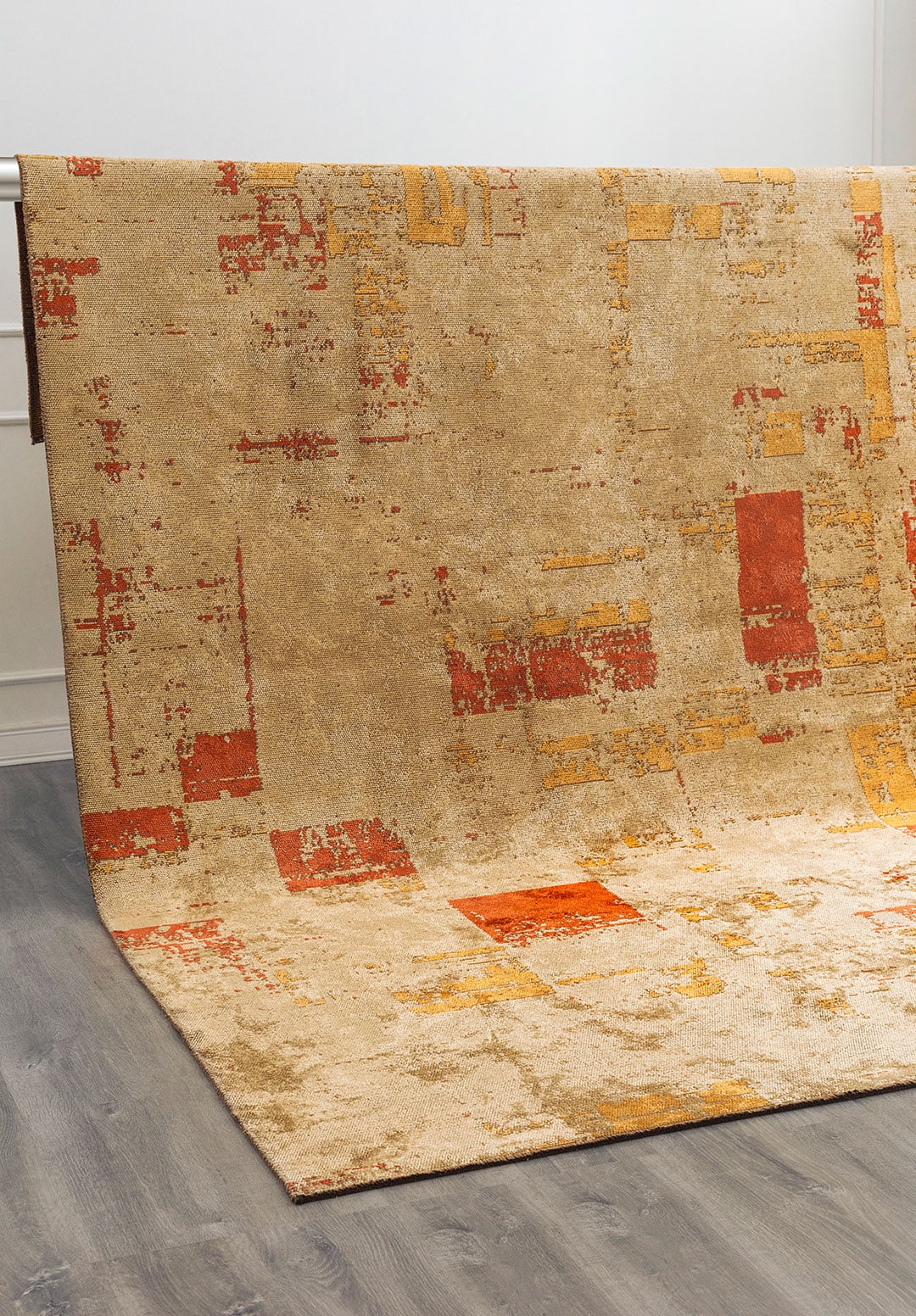 WALL RUST - DARK BEIGE - MUSTARD RUG - 4