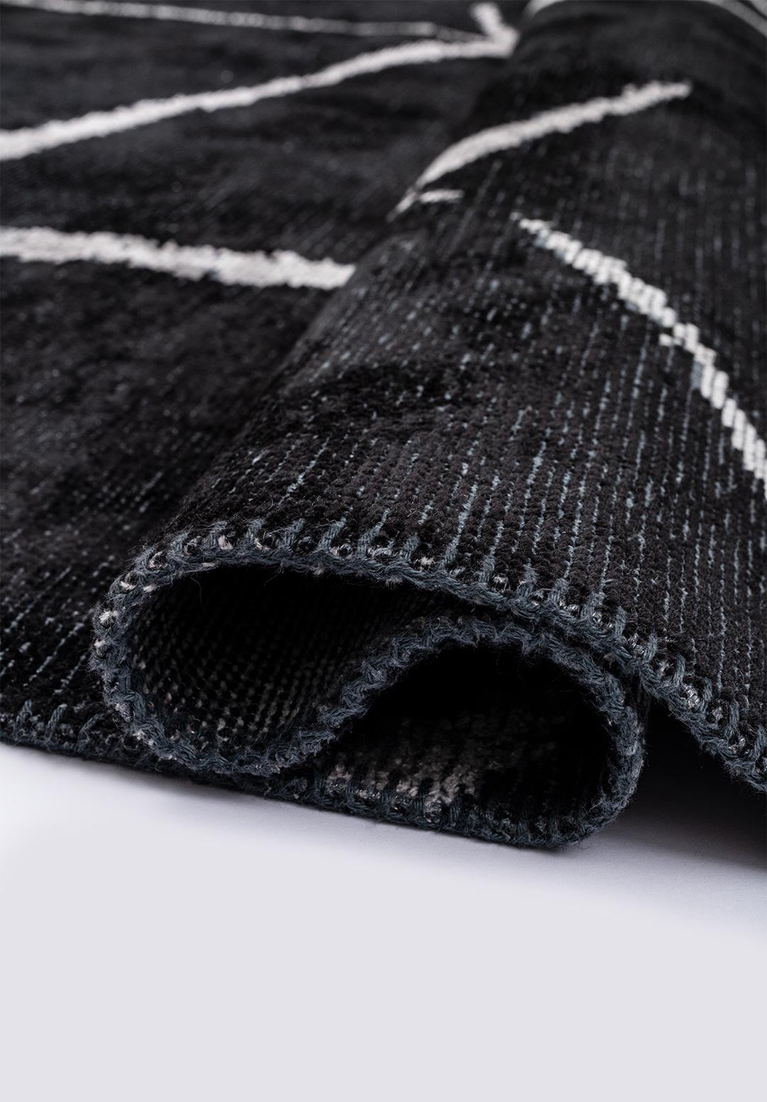 PALERMO LIGHT GREY - BLACK RUG - 2