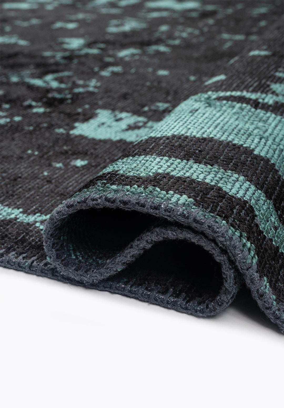 VERONA DARK GREEN - BLACK RUG - 2
